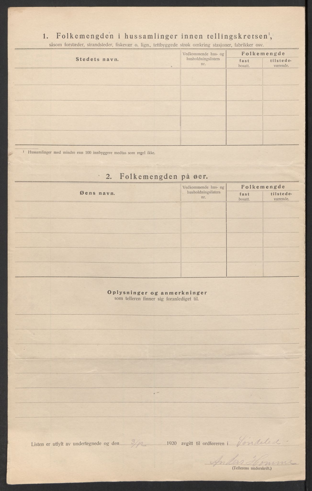 SAK, 1920 census for Søndeled, 1920, p. 53