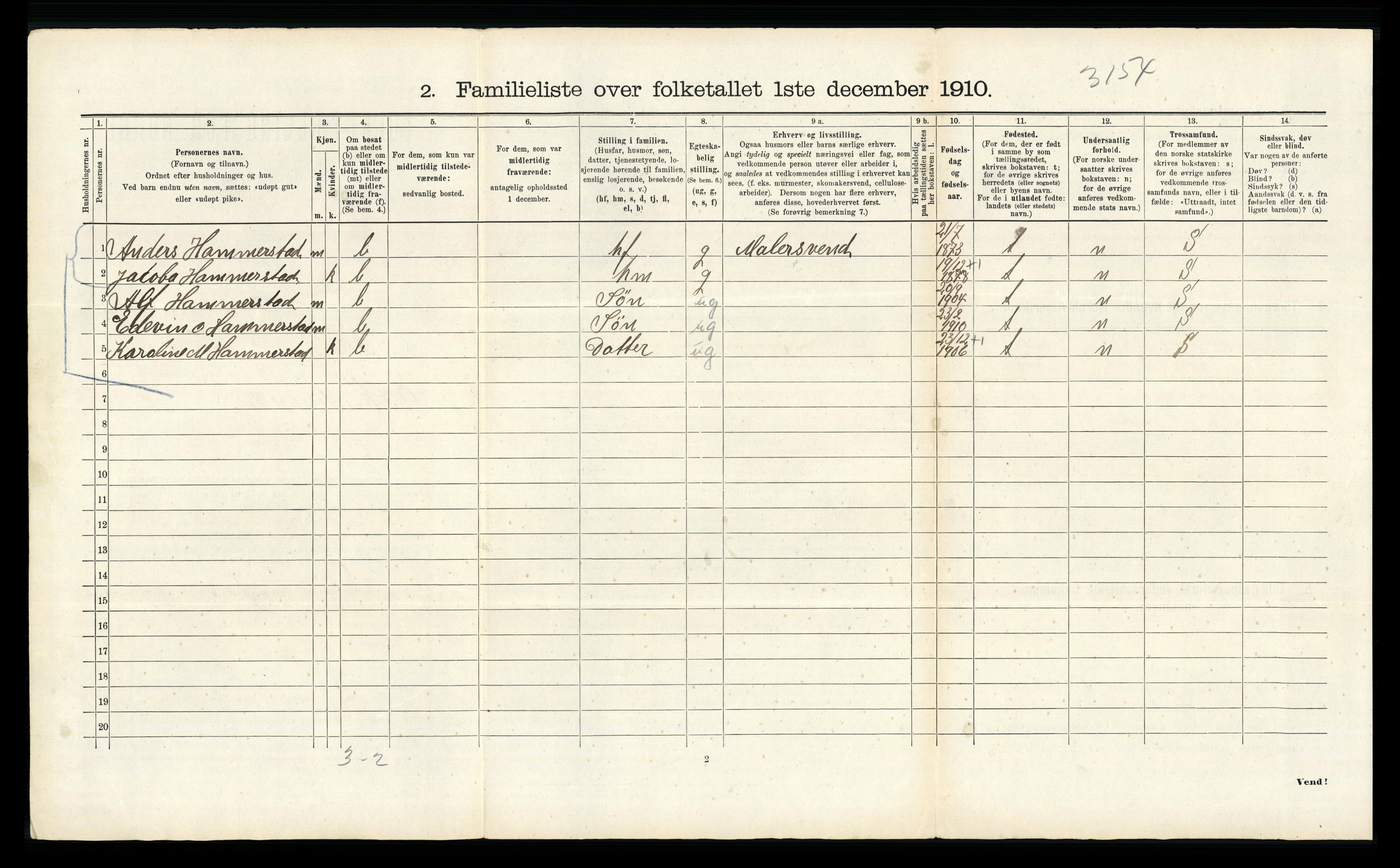 RA, 1910 census for Bergen, 1910, p. 38144