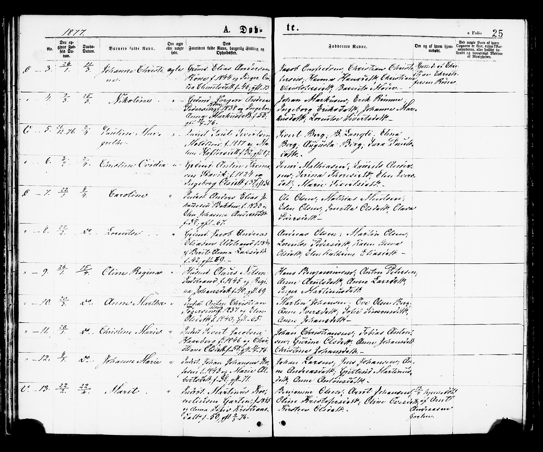 Ministerialprotokoller, klokkerbøker og fødselsregistre - Sør-Trøndelag, SAT/A-1456/659/L0738: Parish register (official) no. 659A08, 1876-1878, p. 25