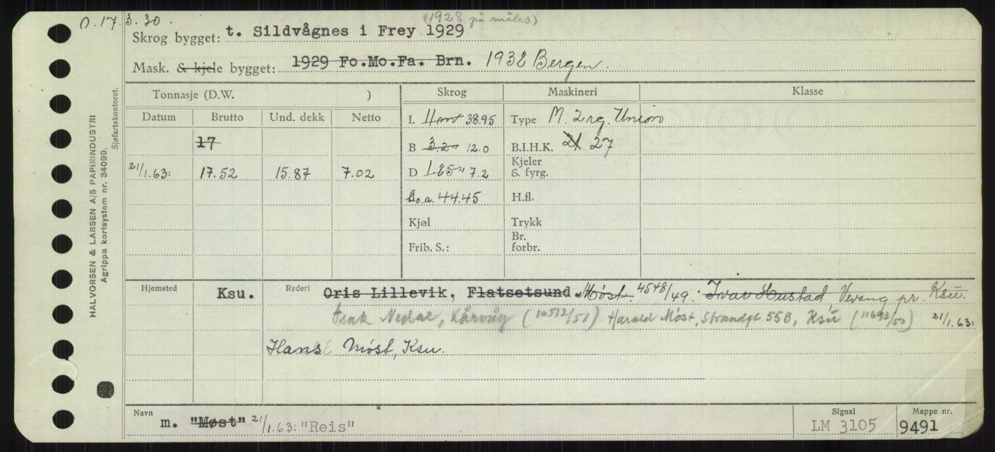 Sjøfartsdirektoratet med forløpere, Skipsmålingen, AV/RA-S-1627/H/Ha/L0004/0002: Fartøy, Mas-R / Fartøy, Odin-R, p. 611