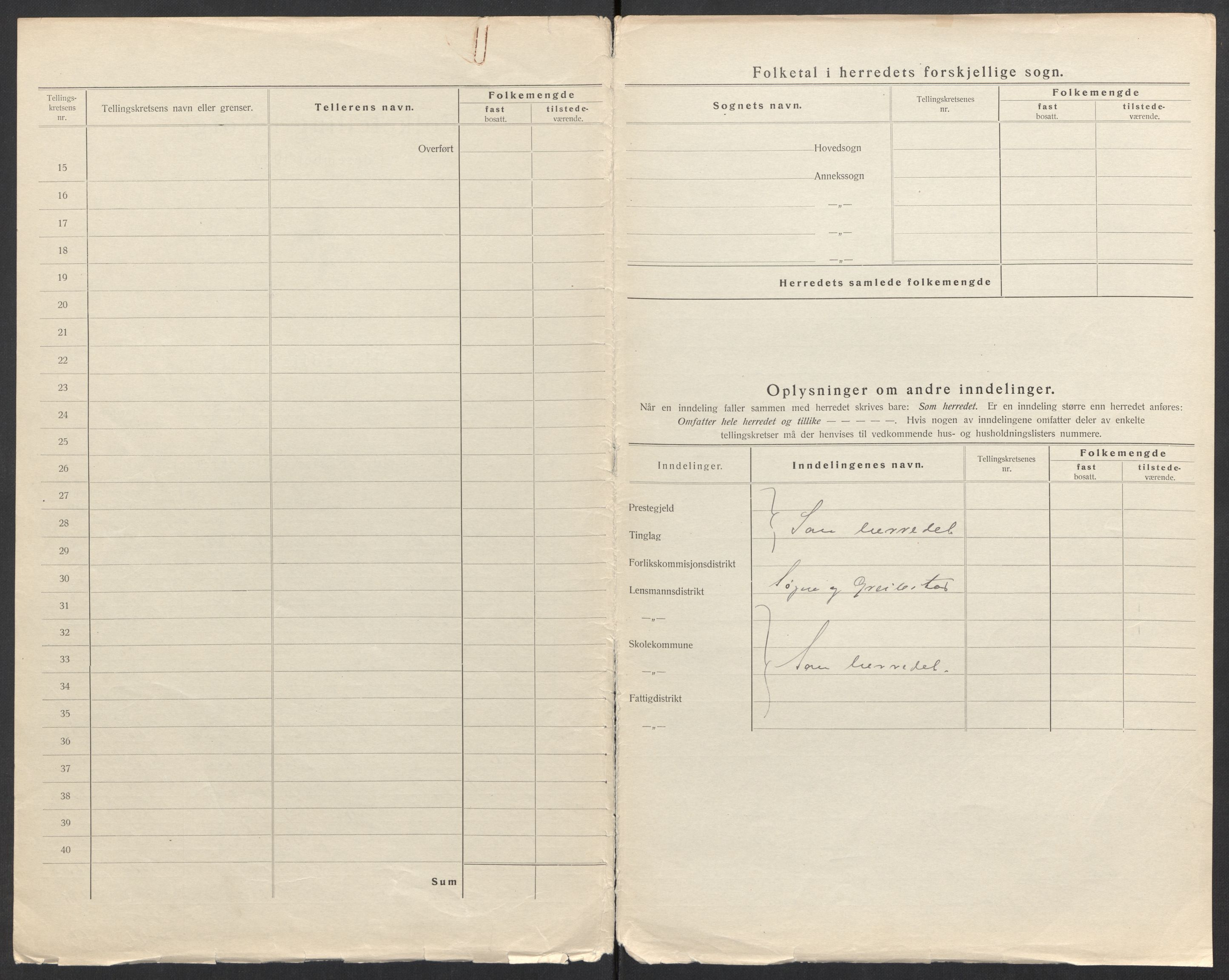 SAK, 1920 census for Søgne, 1920, p. 6