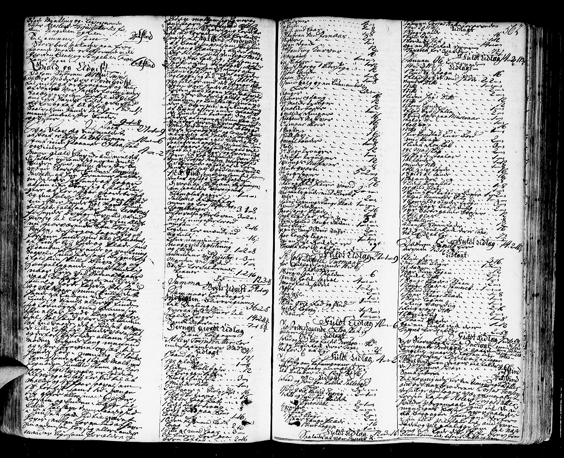 Nedenes sorenskriveri før 1824, SAK/1221-0007/H/Hc/L0030: Skifteprotokoll med register nr 21a, 1763-1767, p. 561b-562a