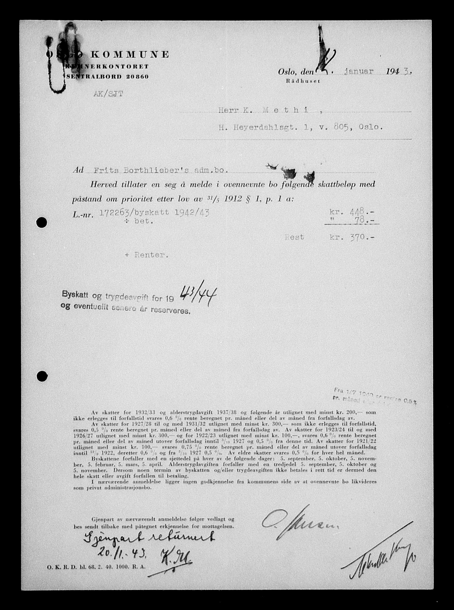 Justisdepartementet, Tilbakeføringskontoret for inndratte formuer, AV/RA-S-1564/H/Hc/Hcc/L0927: --, 1945-1947, p. 403