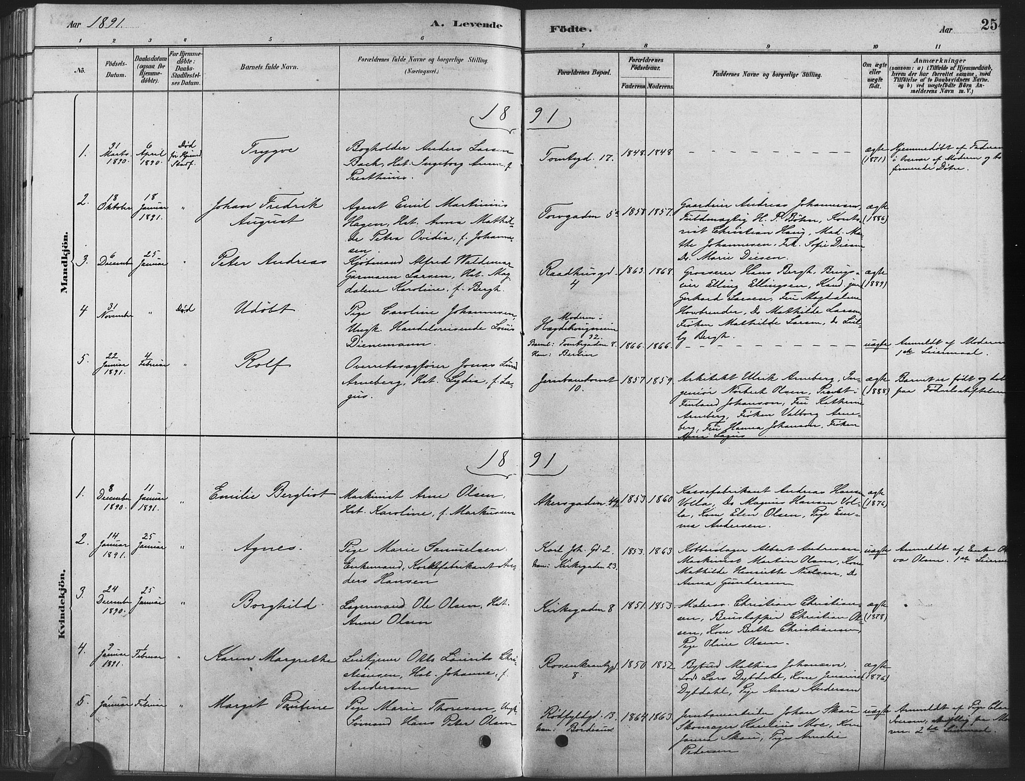 Oslo domkirke Kirkebøker, SAO/A-10752/F/Fa/L0029: Parish register (official) no. 29, 1879-1892, p. 254