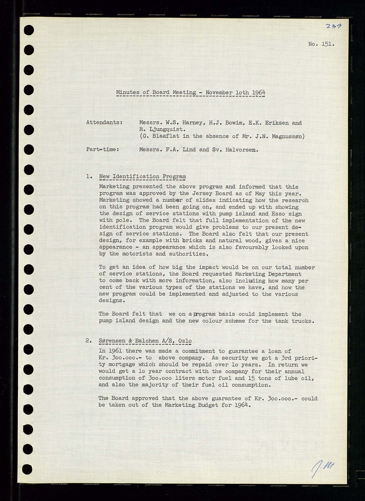 Pa 0982 - Esso Norge A/S, AV/SAST-A-100448/A/Aa/L0001/0004: Den administrerende direksjon Board minutes (styrereferater) / Den administrerende direksjon Board minutes (styrereferater), 1963-1964, p. 23