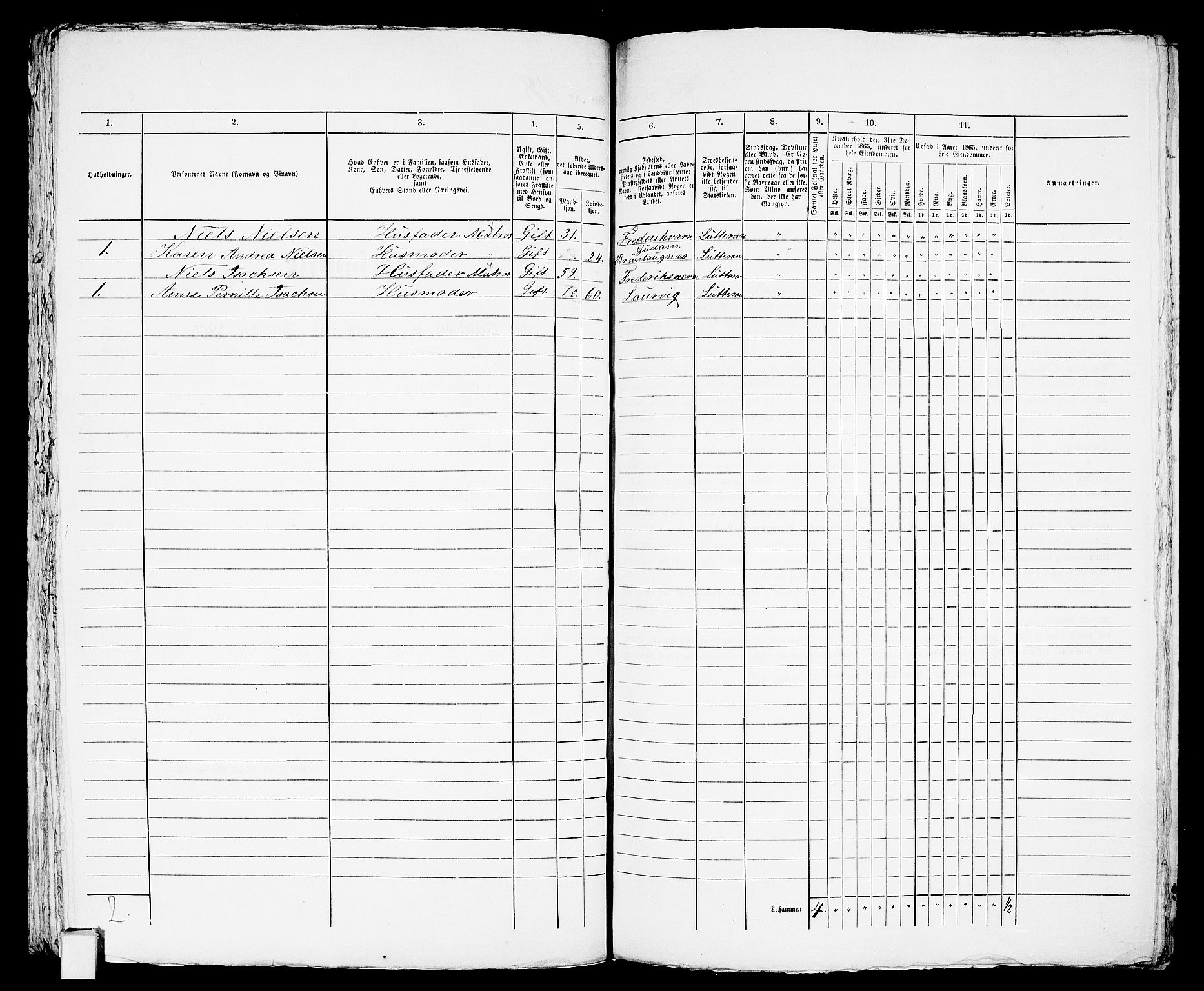 RA, 1865 census for Horten, 1865, p. 226