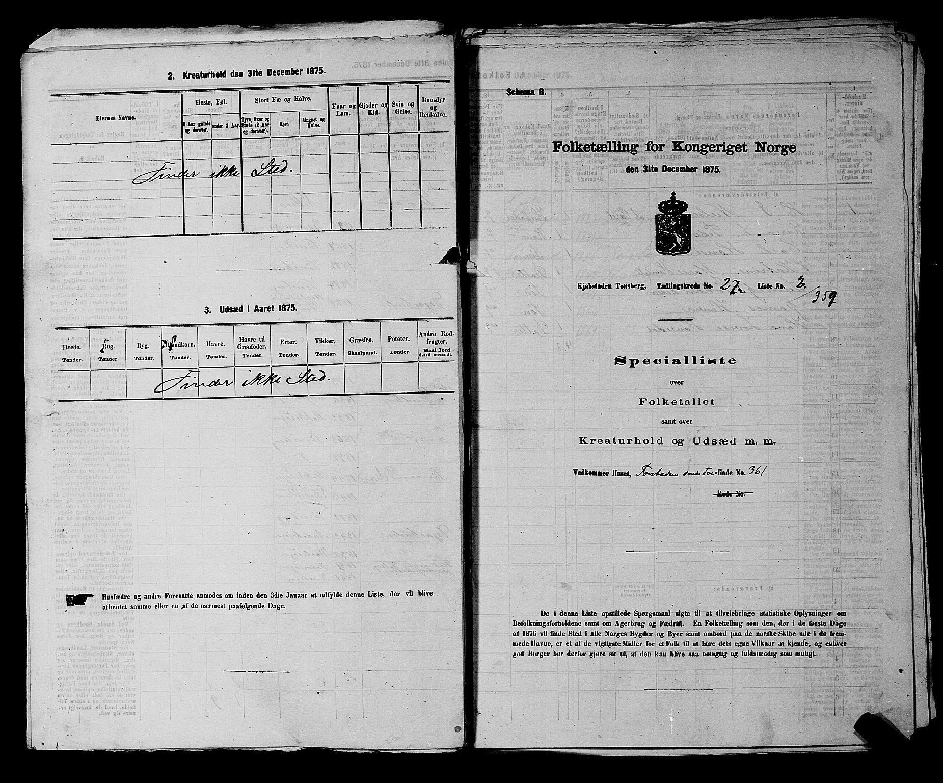 SAKO, 1875 census for 0705P Tønsberg, 1875, p. 865