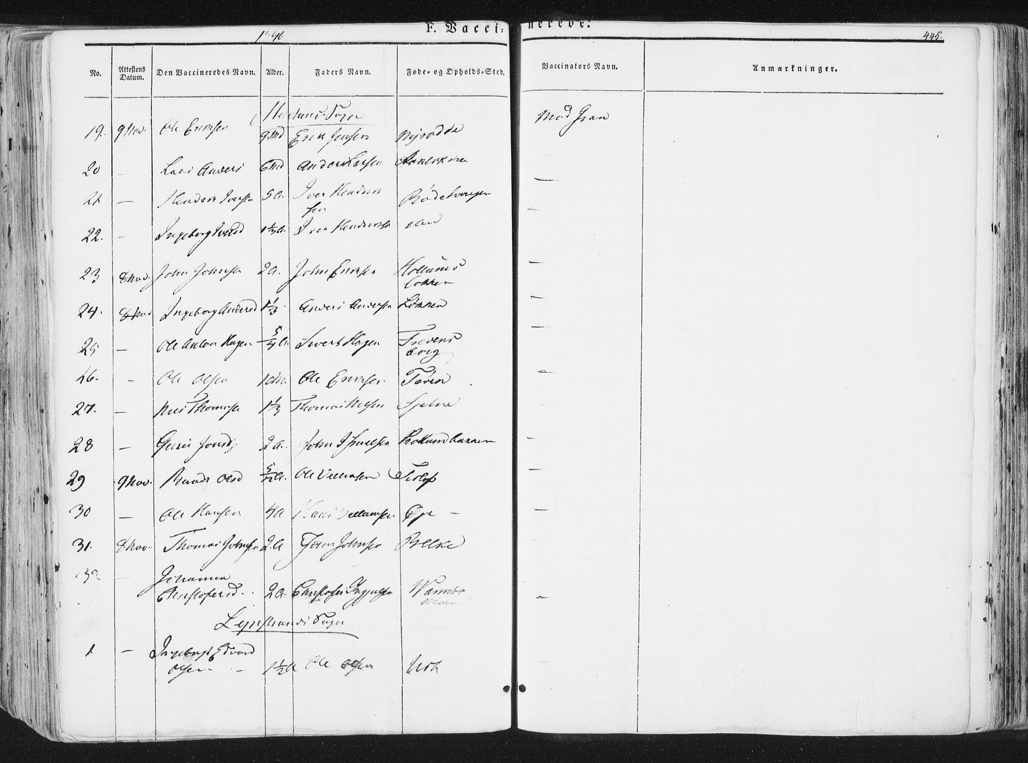 Ministerialprotokoller, klokkerbøker og fødselsregistre - Sør-Trøndelag, SAT/A-1456/691/L1074: Parish register (official) no. 691A06, 1842-1852, p. 445