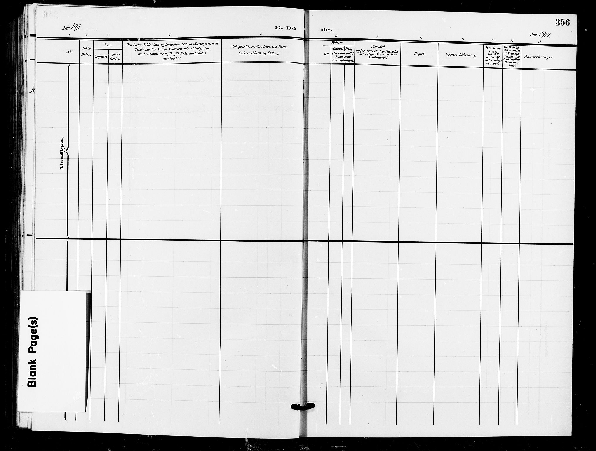 Sarpsborg prestekontor Kirkebøker, SAO/A-2006/G/Ga/L0001: Parish register (copy) no. 1, 1902-1911, p. 356