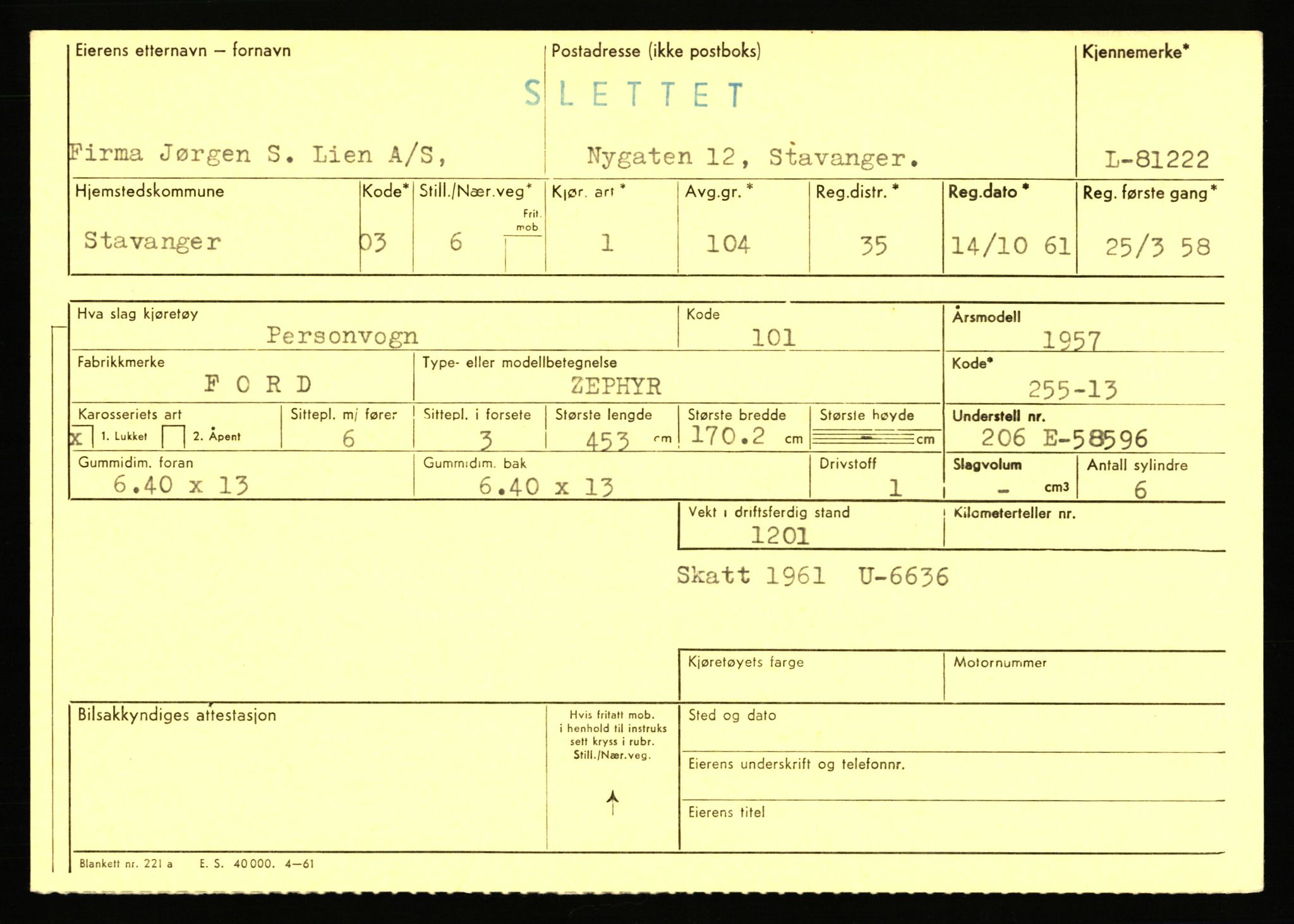 Stavanger trafikkstasjon, AV/SAST-A-101942/0/F/L0071: L-80500 - L-82199, 1930-1971, p. 1287