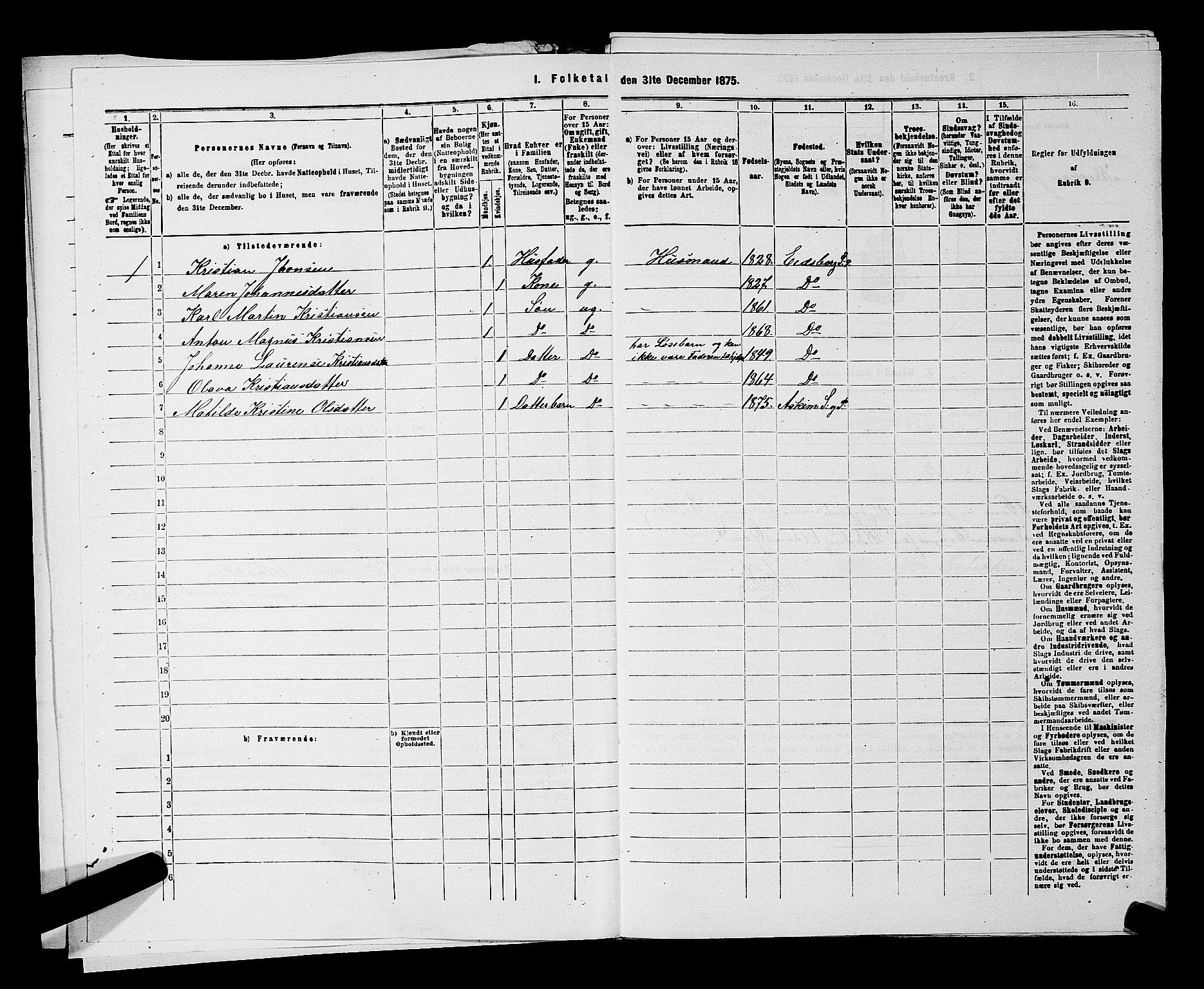 RA, 1875 census for 0124P Askim, 1875, p. 368