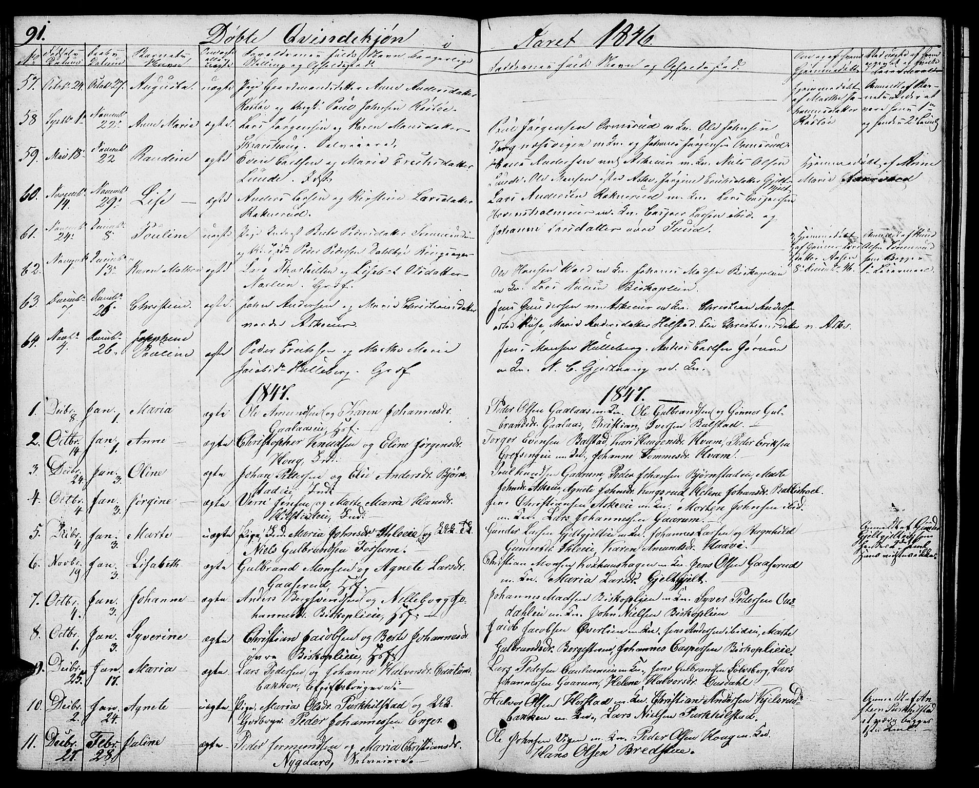 Nes prestekontor, Hedmark, SAH/PREST-020/L/La/L0004: Parish register (copy) no. 4, 1832-1861, p. 91