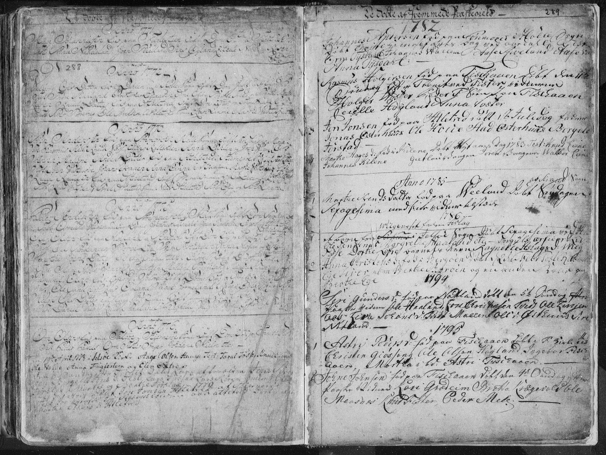 Hjelmeland sokneprestkontor, SAST/A-101843/01/IV/L0001: Parish register (official) no. A 1, 1760-1799, p. 288-289