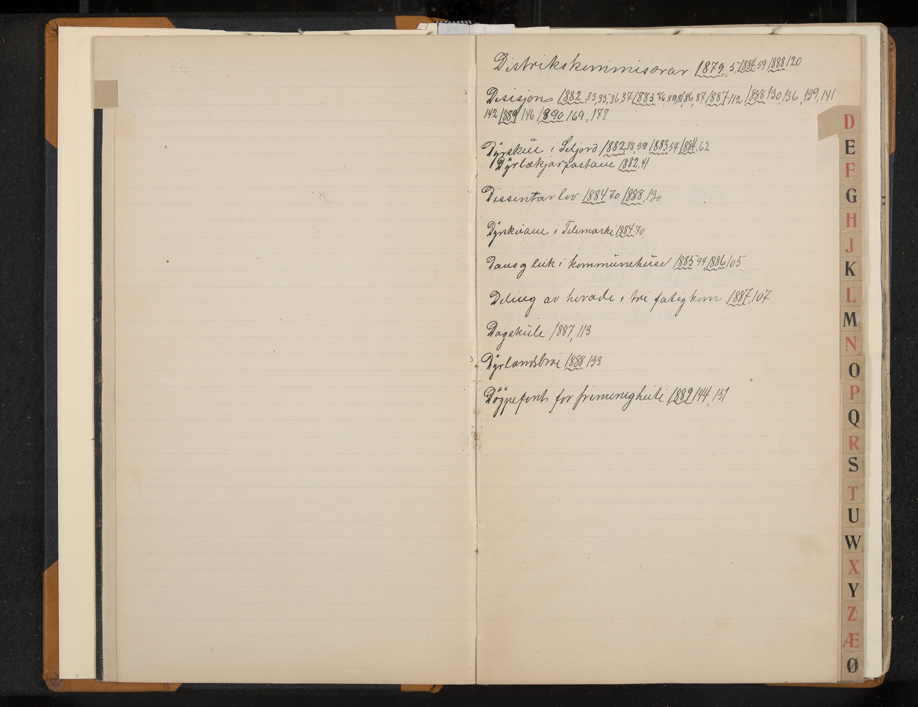 Seljord formannskap og sentraladministrasjon, IKAK/0828021/A/Aa/L0002: Møtebok med register, 1879-1890