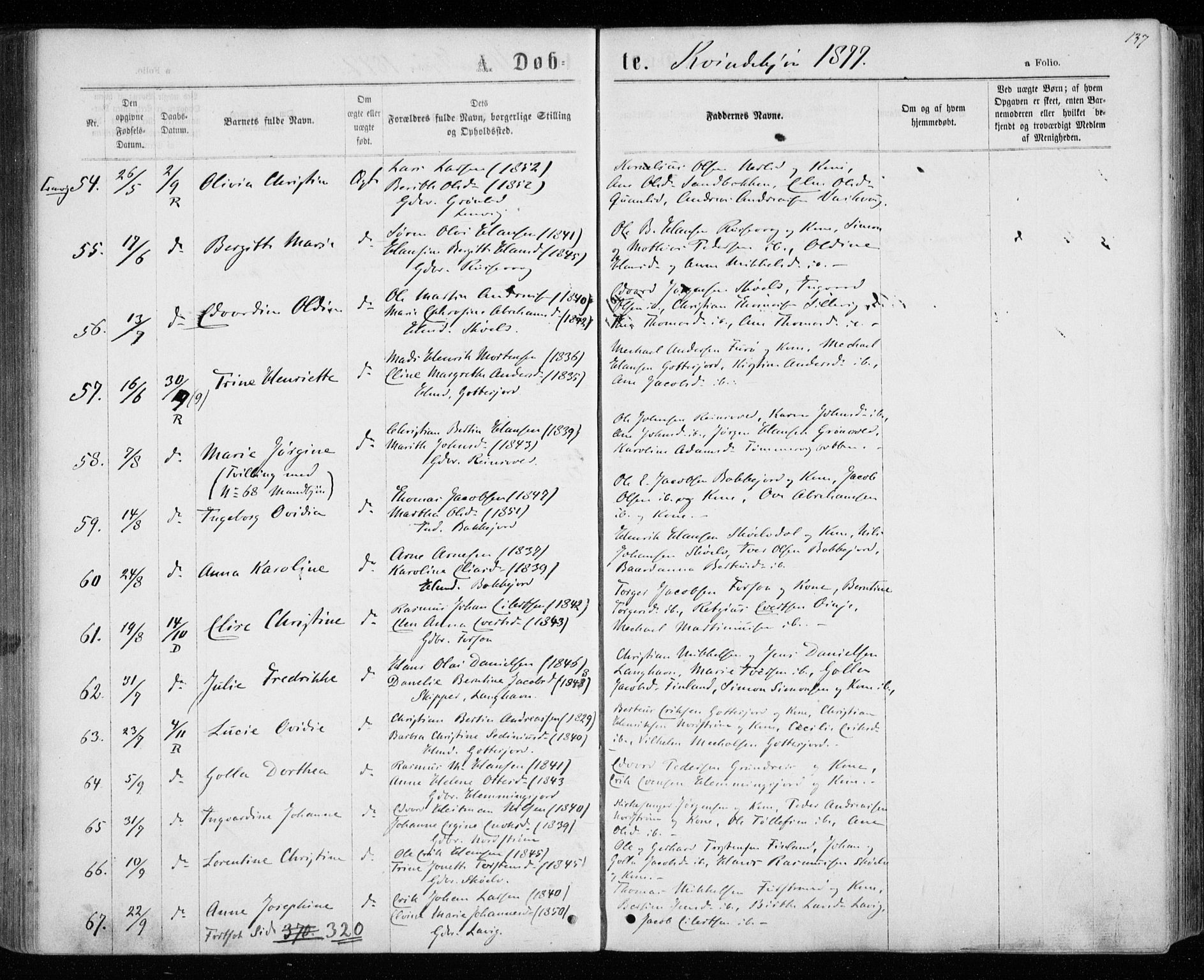 Tranøy sokneprestkontor, SATØ/S-1313/I/Ia/Iaa/L0008kirke: Parish register (official) no. 8, 1867-1877, p. 137