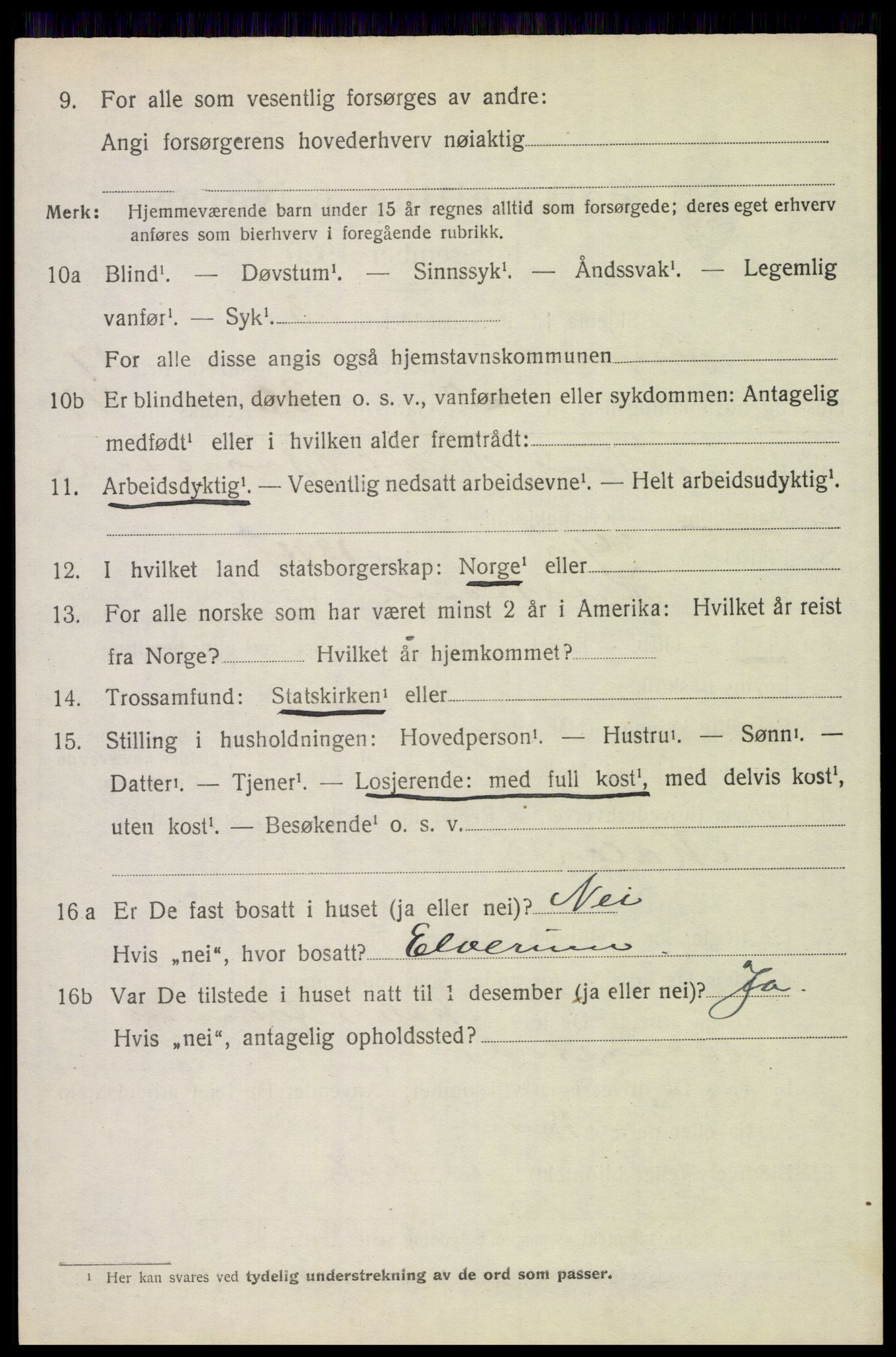 SAH, 1920 census for Trysil, 1920, p. 10192