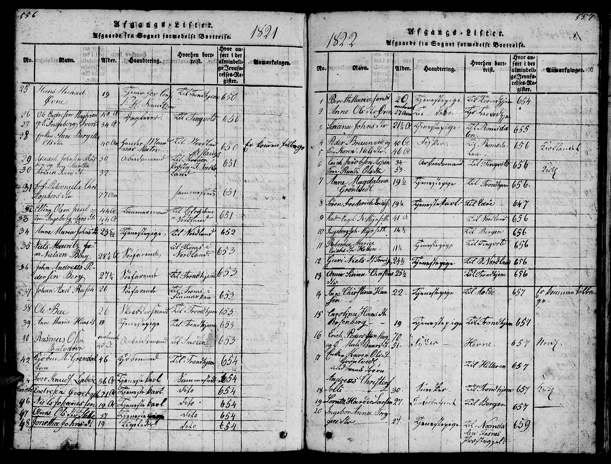 Ministerialprotokoller, klokkerbøker og fødselsregistre - Møre og Romsdal, SAT/A-1454/572/L0856: Parish register (copy) no. 572C01, 1819-1832, p. 556-557