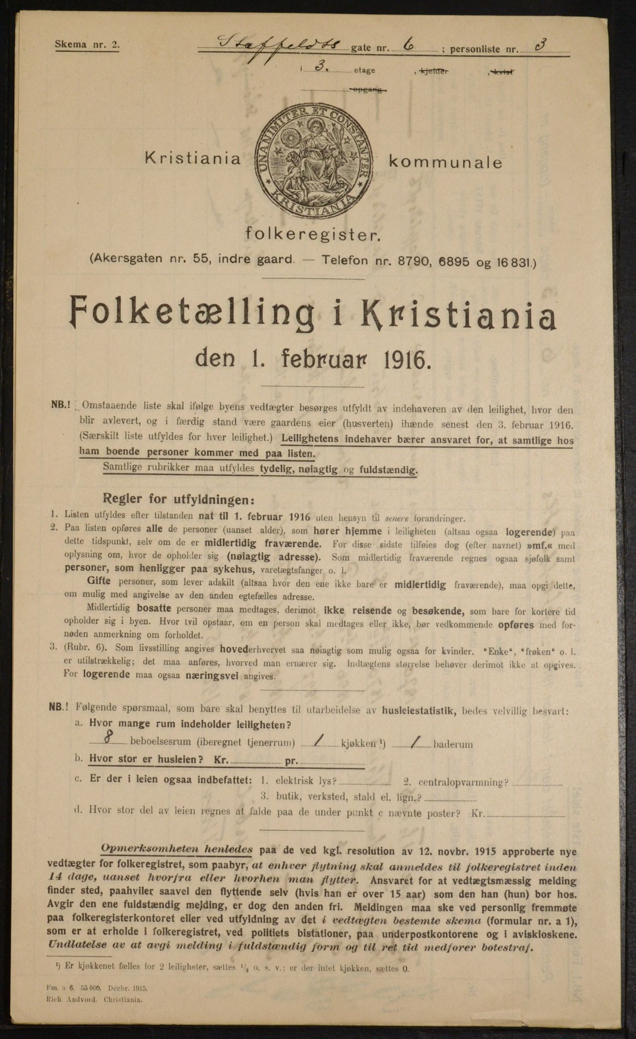 OBA, Municipal Census 1916 for Kristiania, 1916, p. 103269