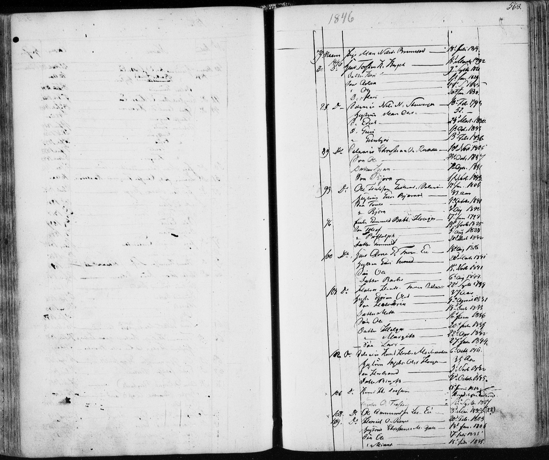 Nes kirkebøker, AV/SAKO-A-236/F/Fa/L0009: Parish register (official) no. 9, 1834-1863, p. 568