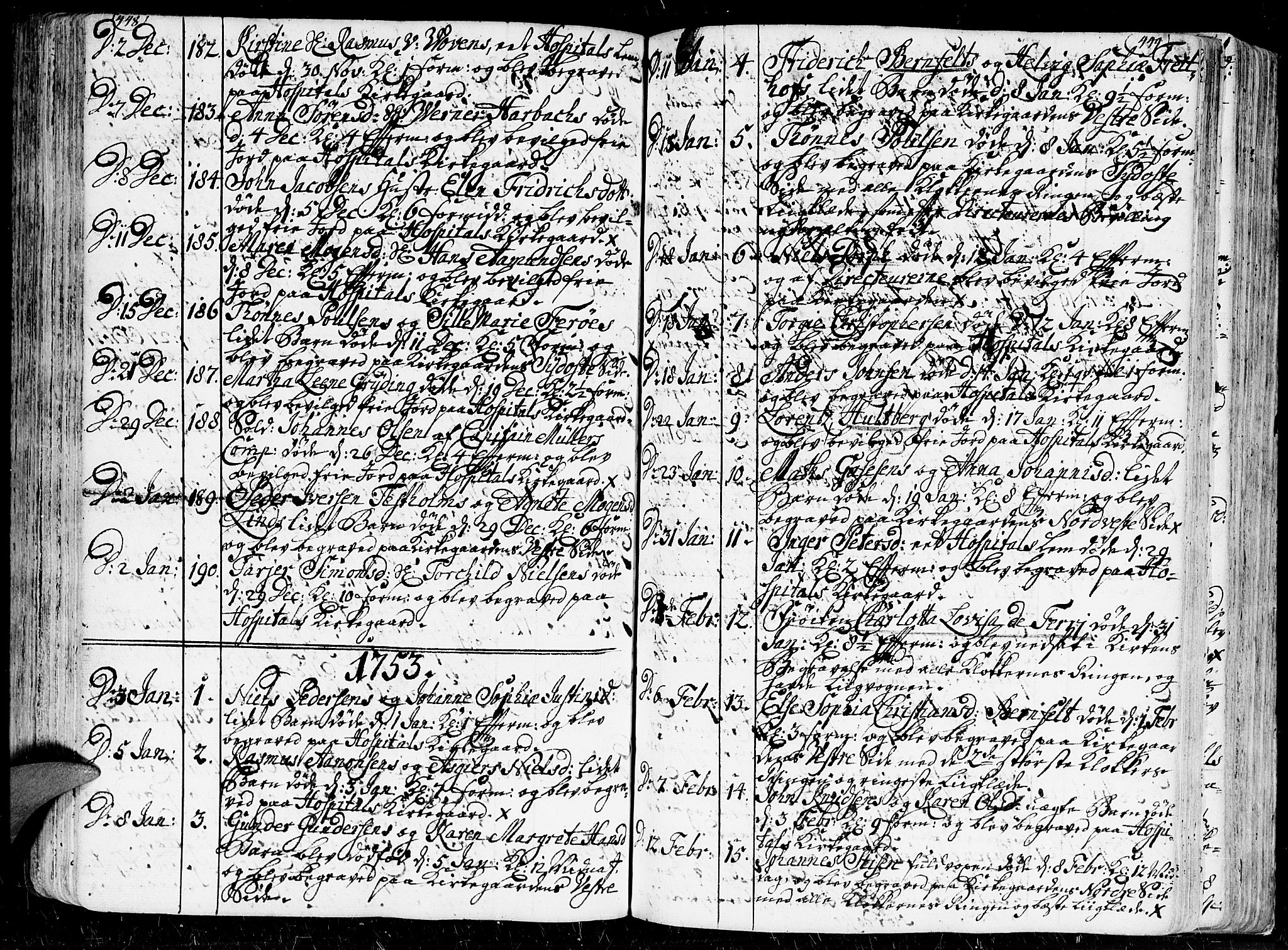 Kristiansand domprosti, SAK/1112-0006/F/Fa/L0001: Parish register (official) no. A 1, 1734-1793, p. 448-449