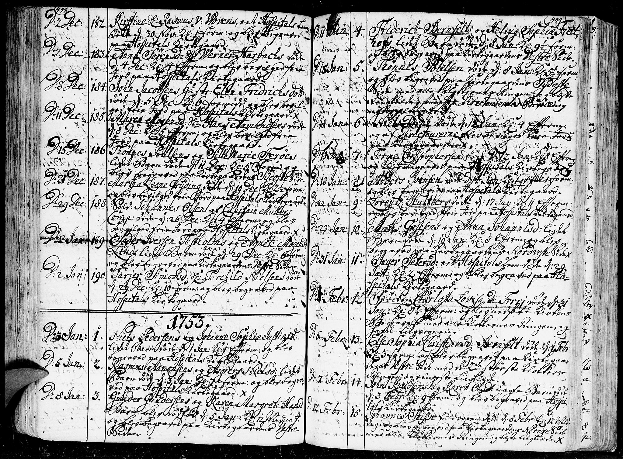 Kristiansand domprosti, AV/SAK-1112-0006/F/Fa/L0001: Parish register (official) no. A 1, 1734-1793, p. 448-449