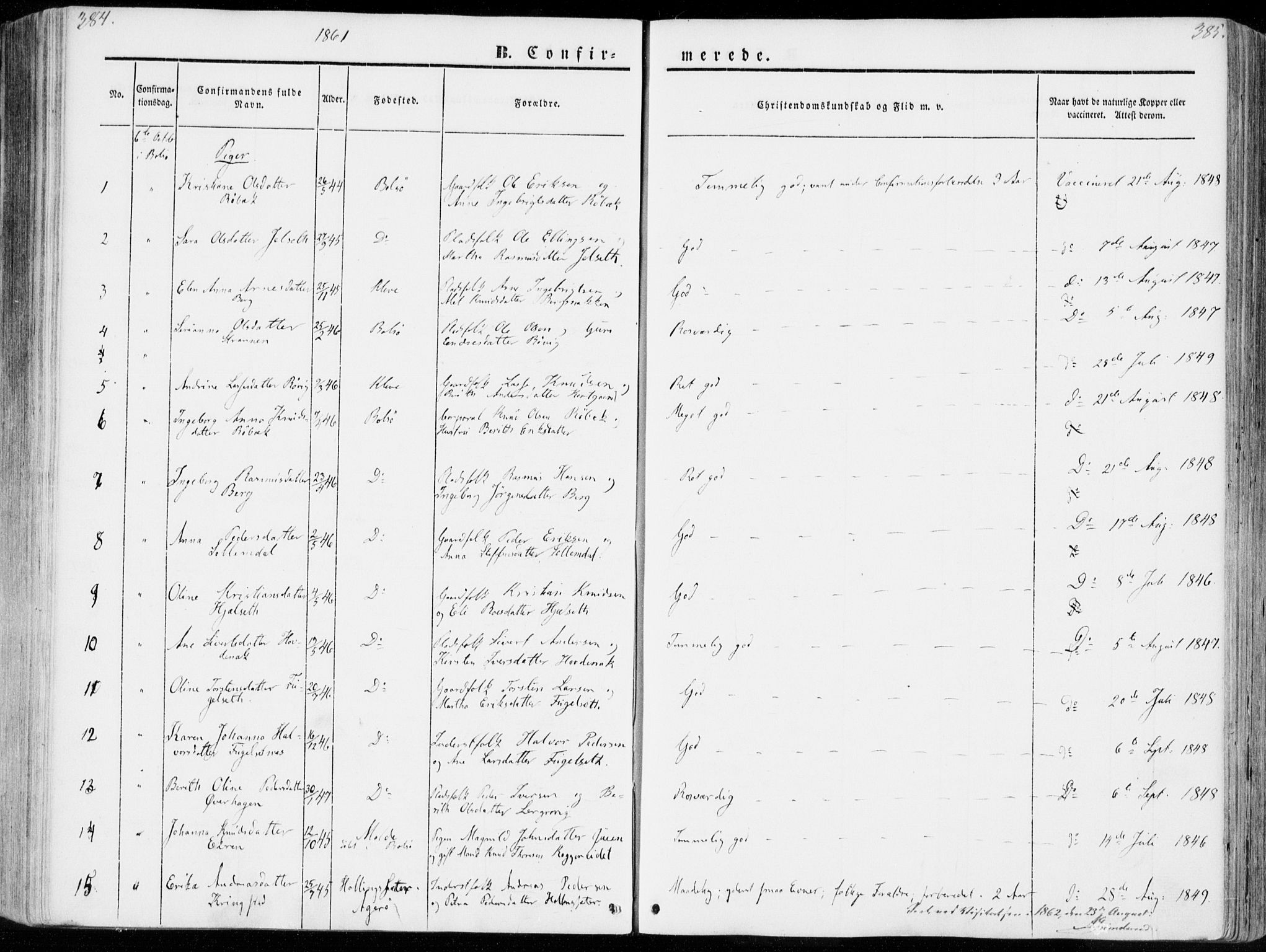 Ministerialprotokoller, klokkerbøker og fødselsregistre - Møre og Romsdal, AV/SAT-A-1454/555/L0653: Parish register (official) no. 555A04, 1843-1869, p. 384-385