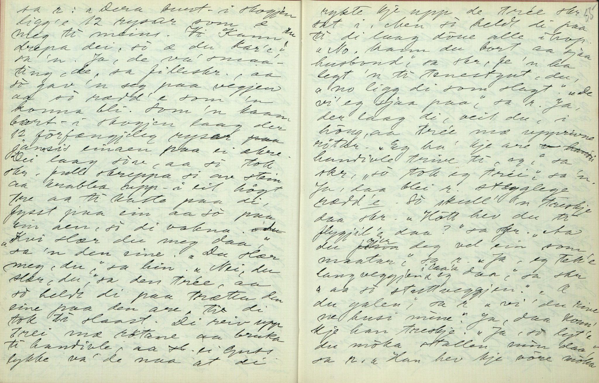 Rikard Berge, TEMU/TGM-A-1003/F/L0006/0022: 201-250 / 222 Frå Lårdal. Ymse oppskrifter nedskrivne av Rikard Berge, 1911, p. 54-55