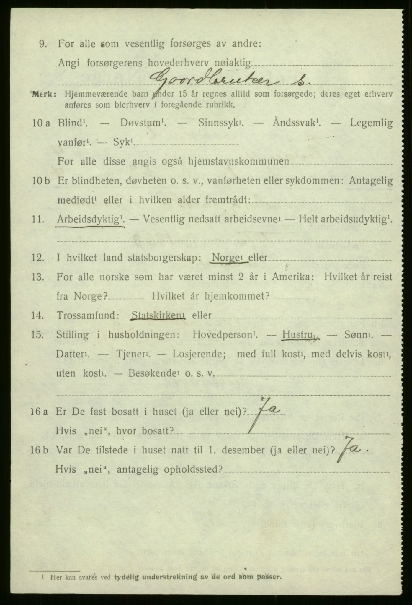 SAB, 1920 census for Evanger, 1920, p. 1356
