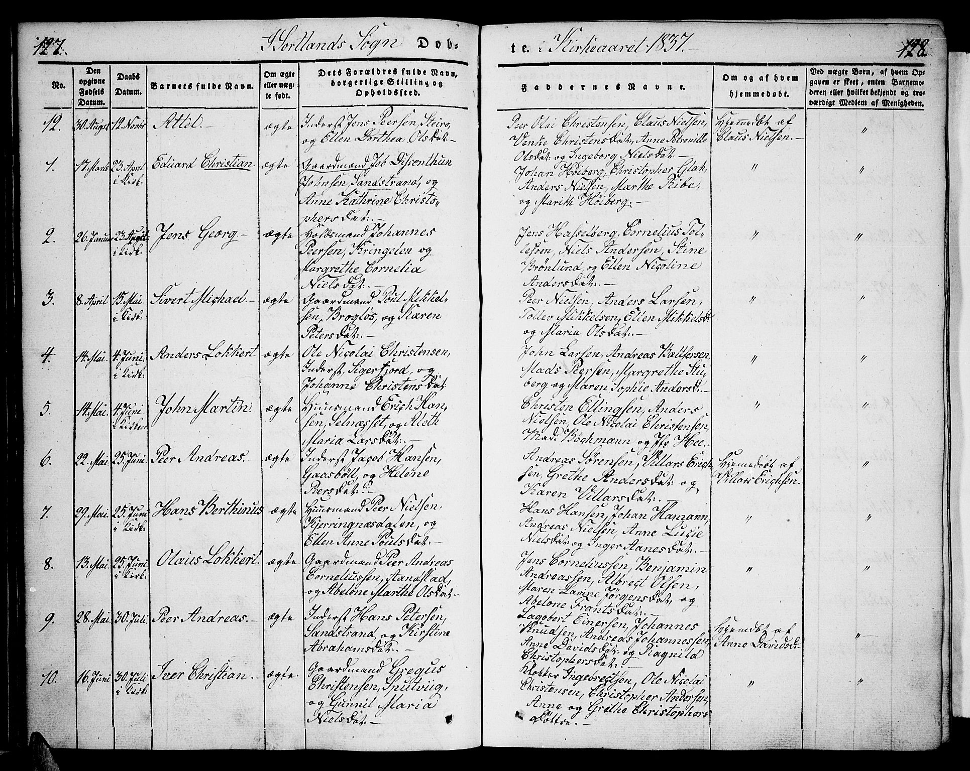 Ministerialprotokoller, klokkerbøker og fødselsregistre - Nordland, SAT/A-1459/888/L1239: Parish register (official) no. 888A06 /2, 1837-1848, p. 127-128