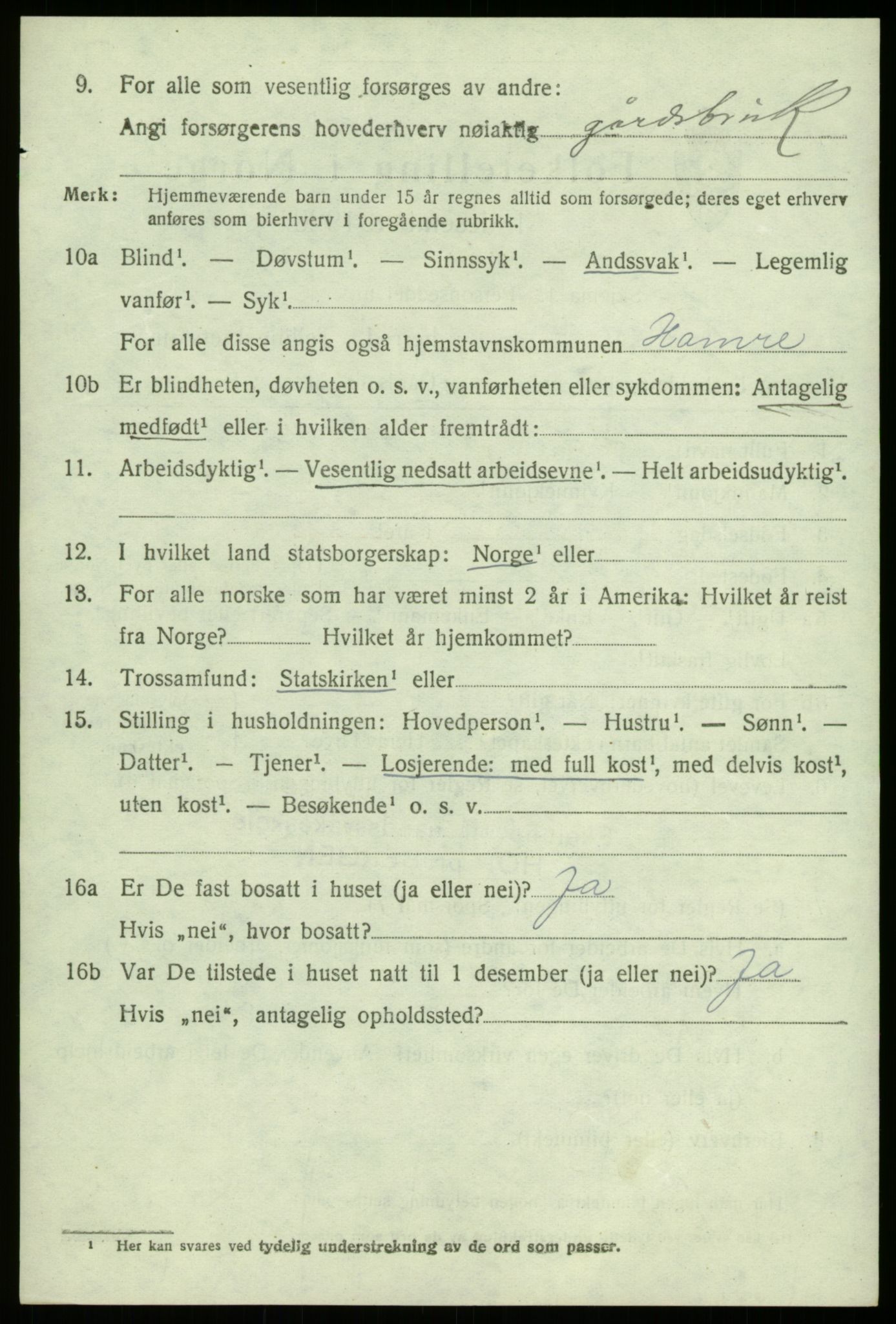 SAB, 1920 census for Fana, 1920, p. 6286