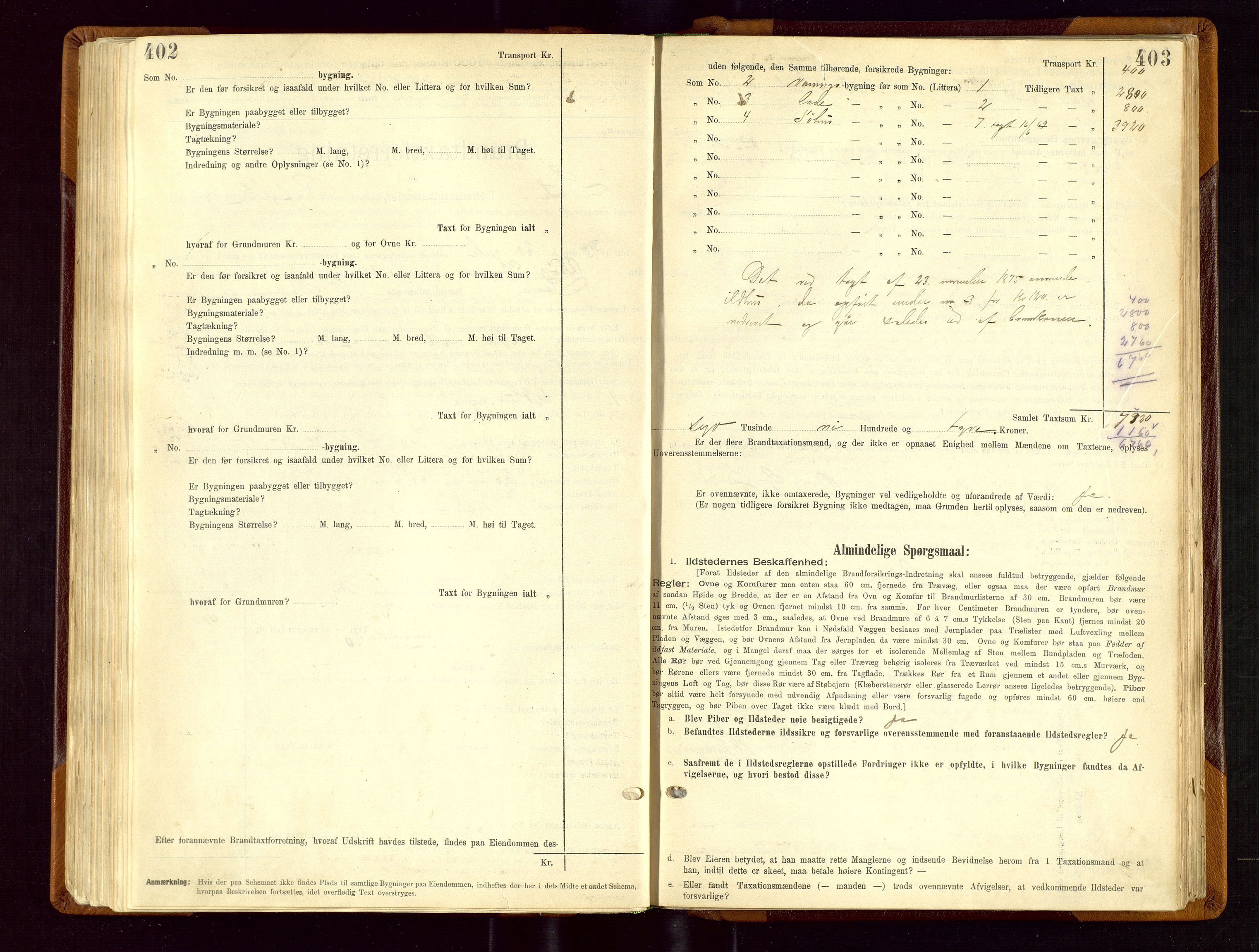Sauda lensmannskontor, AV/SAST-A-100177/Gob/L0001: Branntakstprotokoll - skjematakst, 1894-1914, p. 402-403