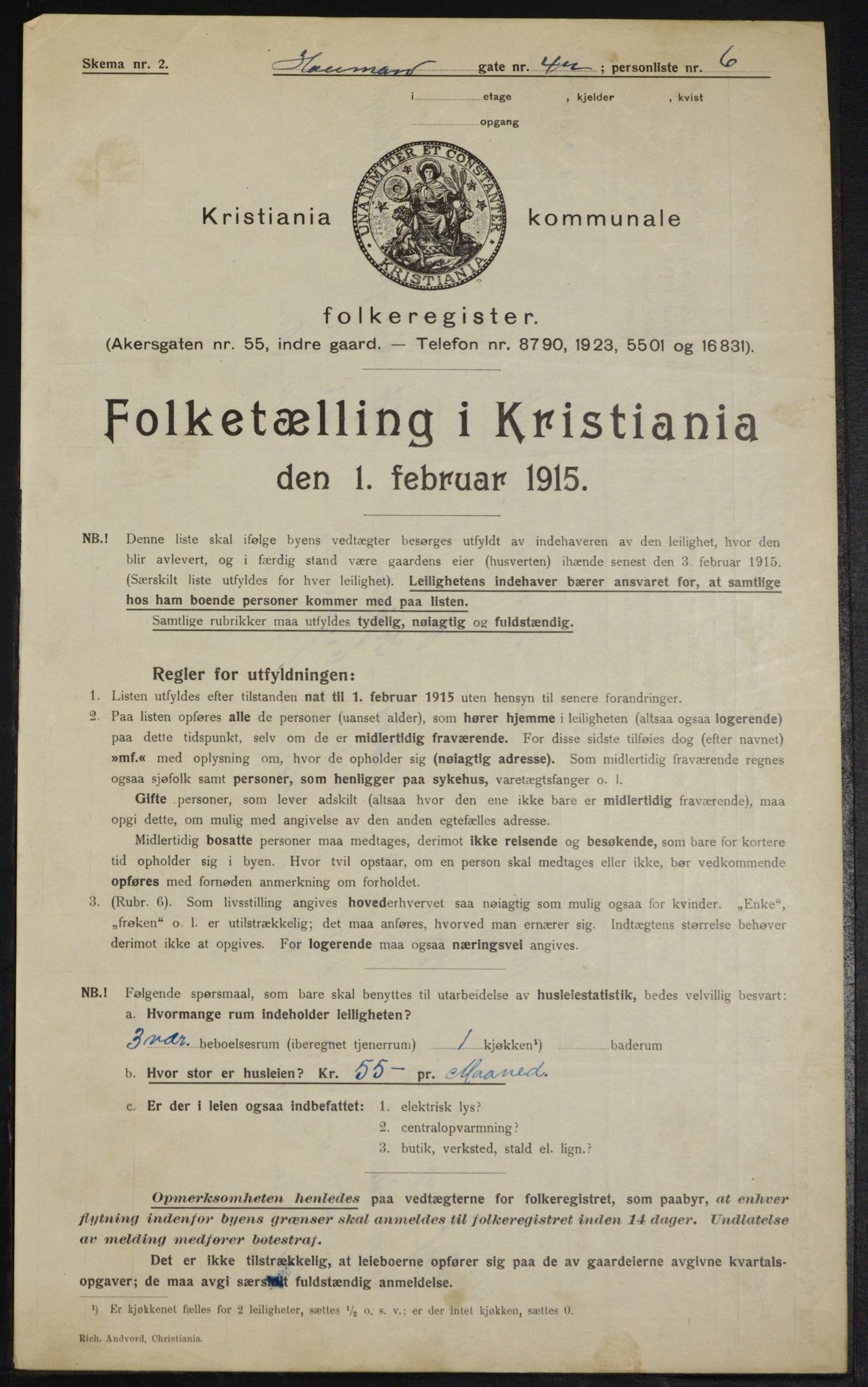 OBA, Municipal Census 1915 for Kristiania, 1915, p. 35097