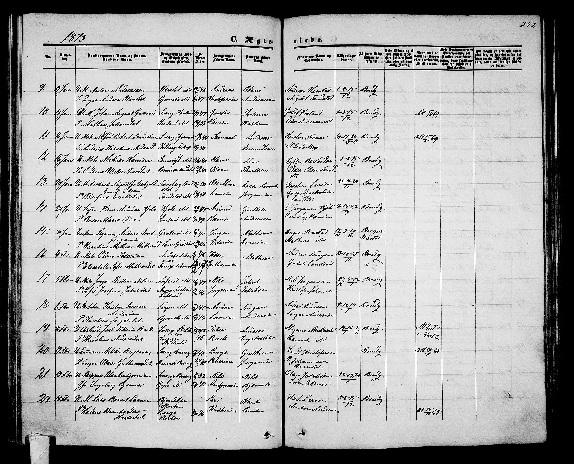 Nøtterøy kirkebøker, SAKO/A-354/G/Ga/L0002: Parish register (copy) no. I 2, 1860-1877, p. 352