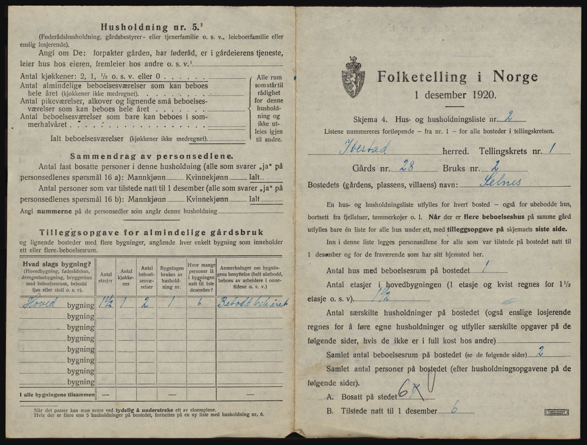 SATØ, 1920 census for Ibestad, 1920, p. 90