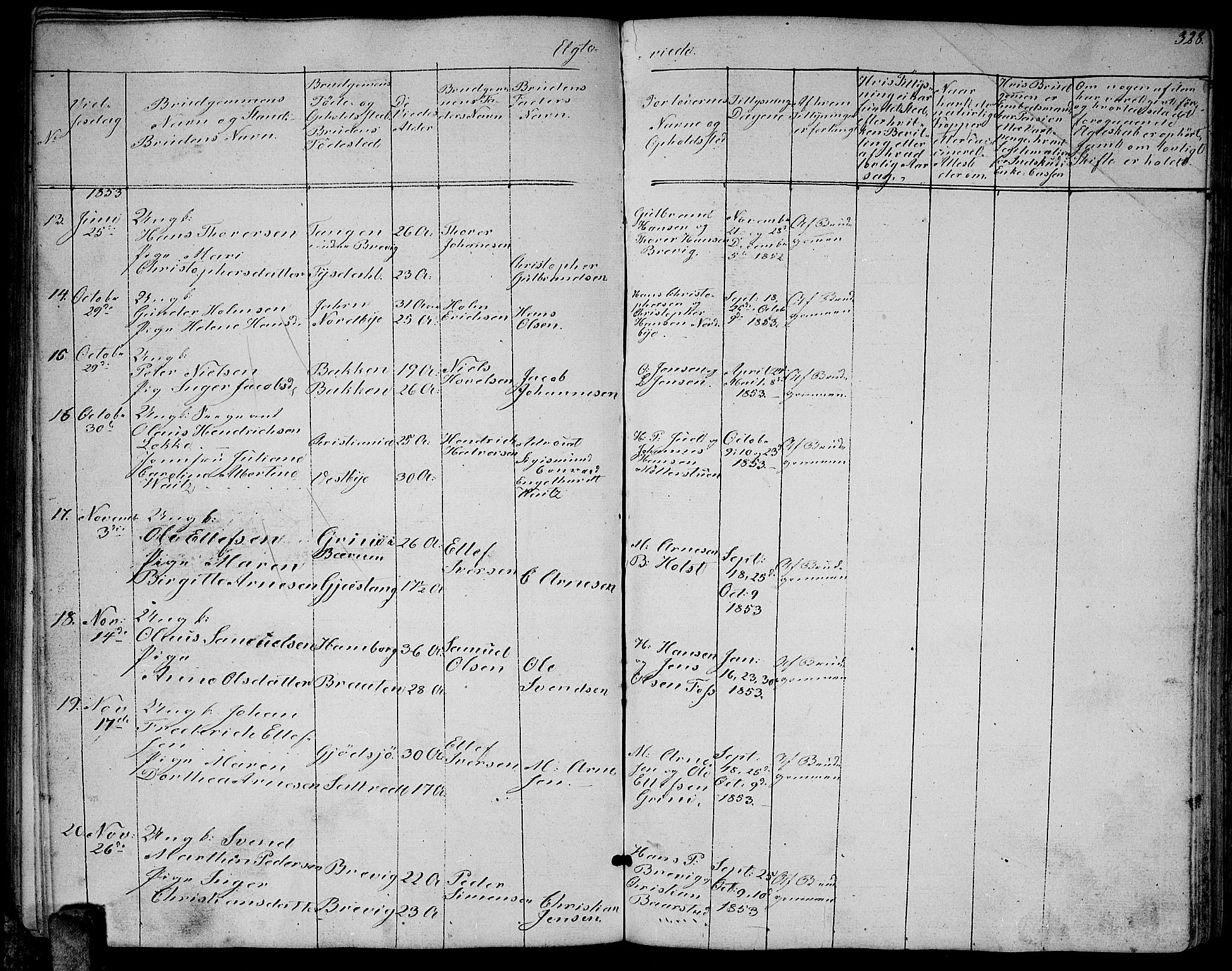 Enebakk prestekontor Kirkebøker, AV/SAO-A-10171c/G/Ga/L0004: Parish register (copy) no. I 4, 1850-1866, p. 328