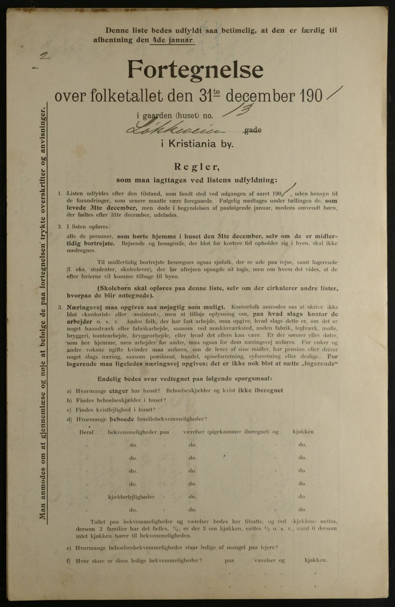 OBA, Municipal Census 1901 for Kristiania, 1901, p. 9106