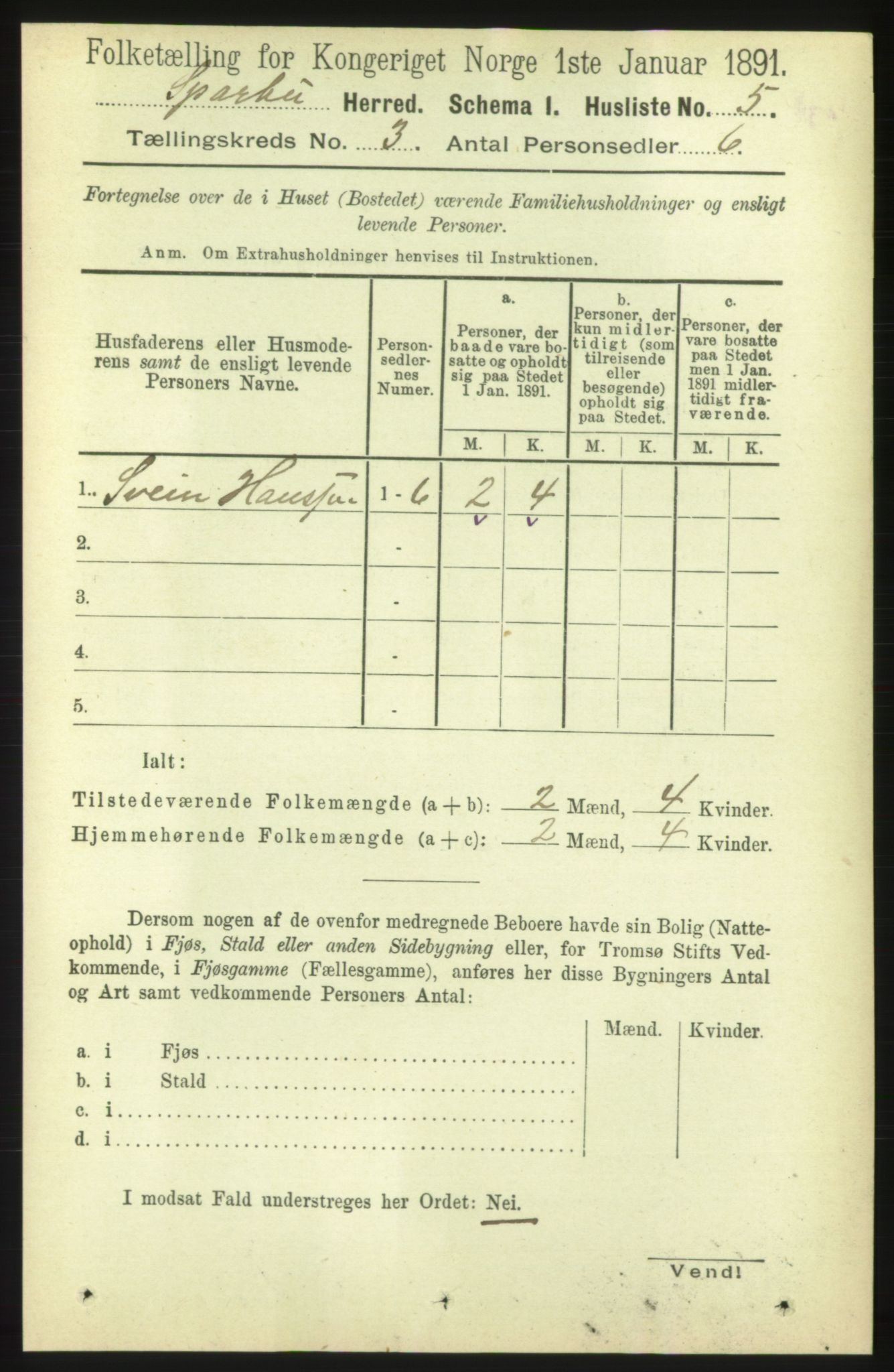 RA, 1891 census for 1731 Sparbu, 1891, p. 800