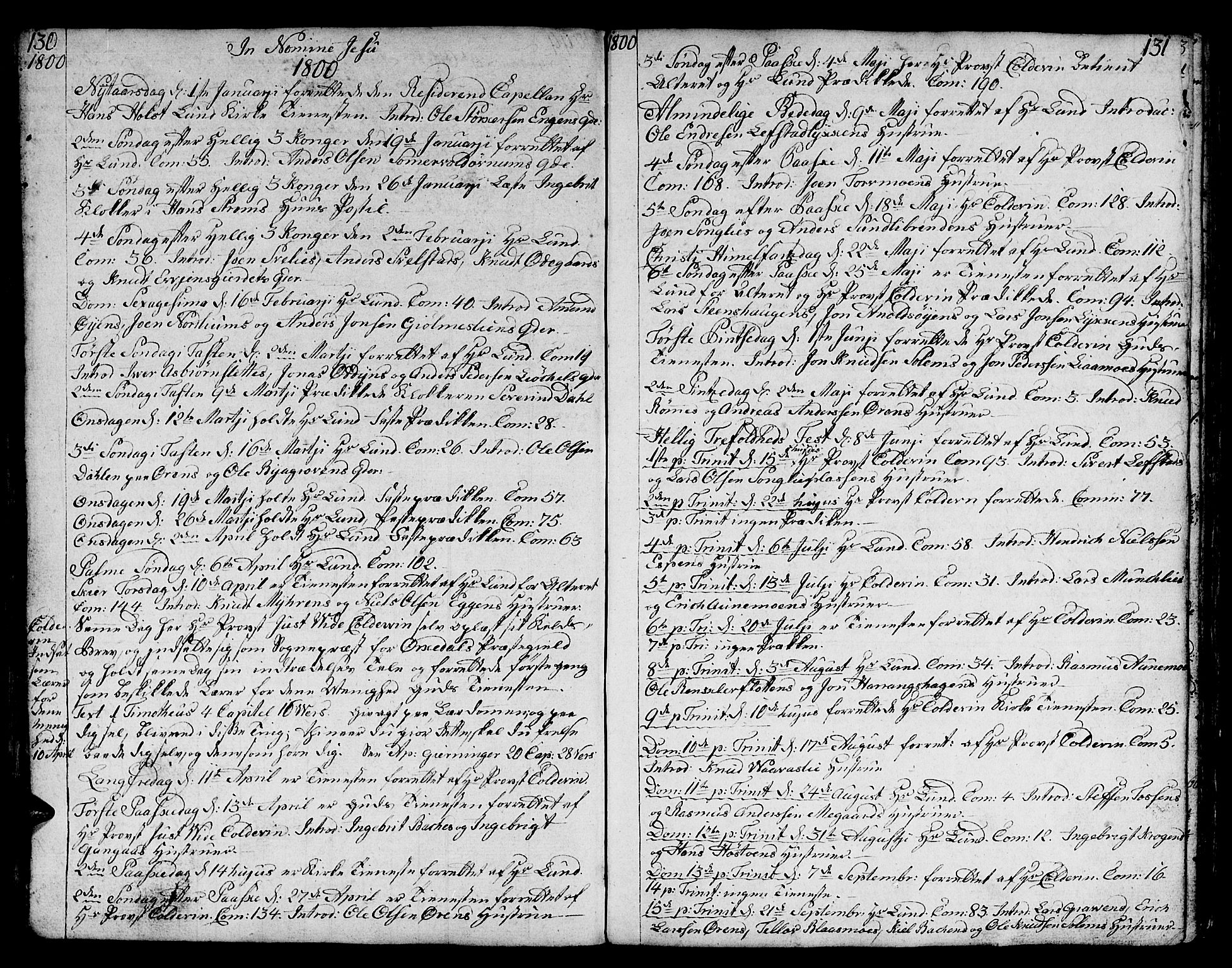 Ministerialprotokoller, klokkerbøker og fødselsregistre - Sør-Trøndelag, SAT/A-1456/668/L0815: Parish register (copy) no. 668C04, 1791-1815, p. 130-131