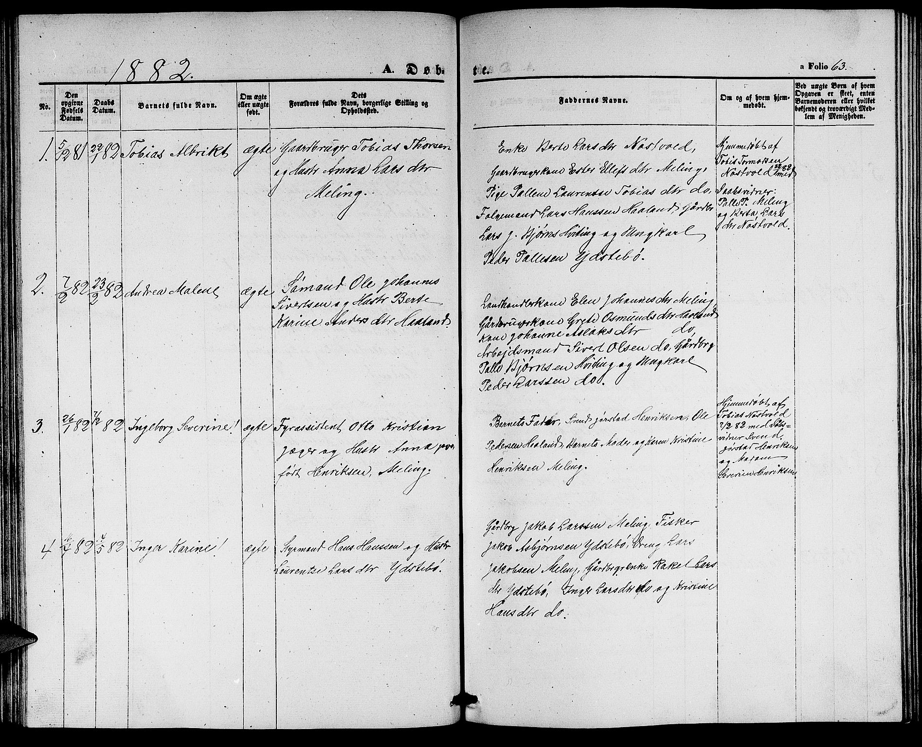Rennesøy sokneprestkontor, SAST/A -101827/H/Ha/Hab/L0003: Parish register (copy) no. B 3, 1855-1888, p. 63