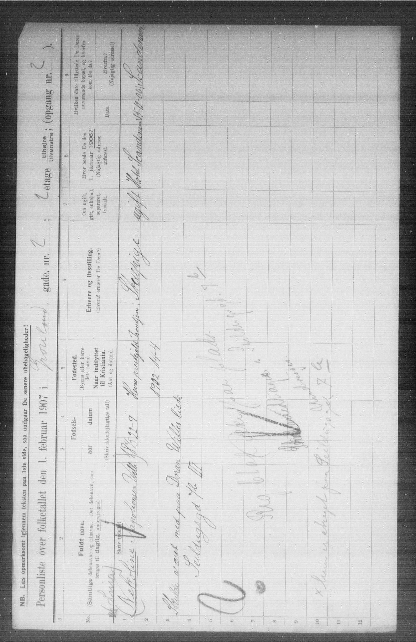 OBA, Municipal Census 1907 for Kristiania, 1907, p. 15830