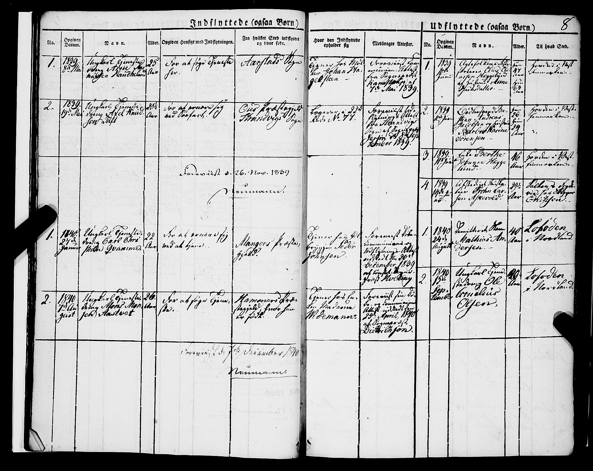 Korskirken sokneprestembete, AV/SAB-A-76101/H/Haa/L0050: Parish register (official) no. F 1, 1821-1869, p. 8