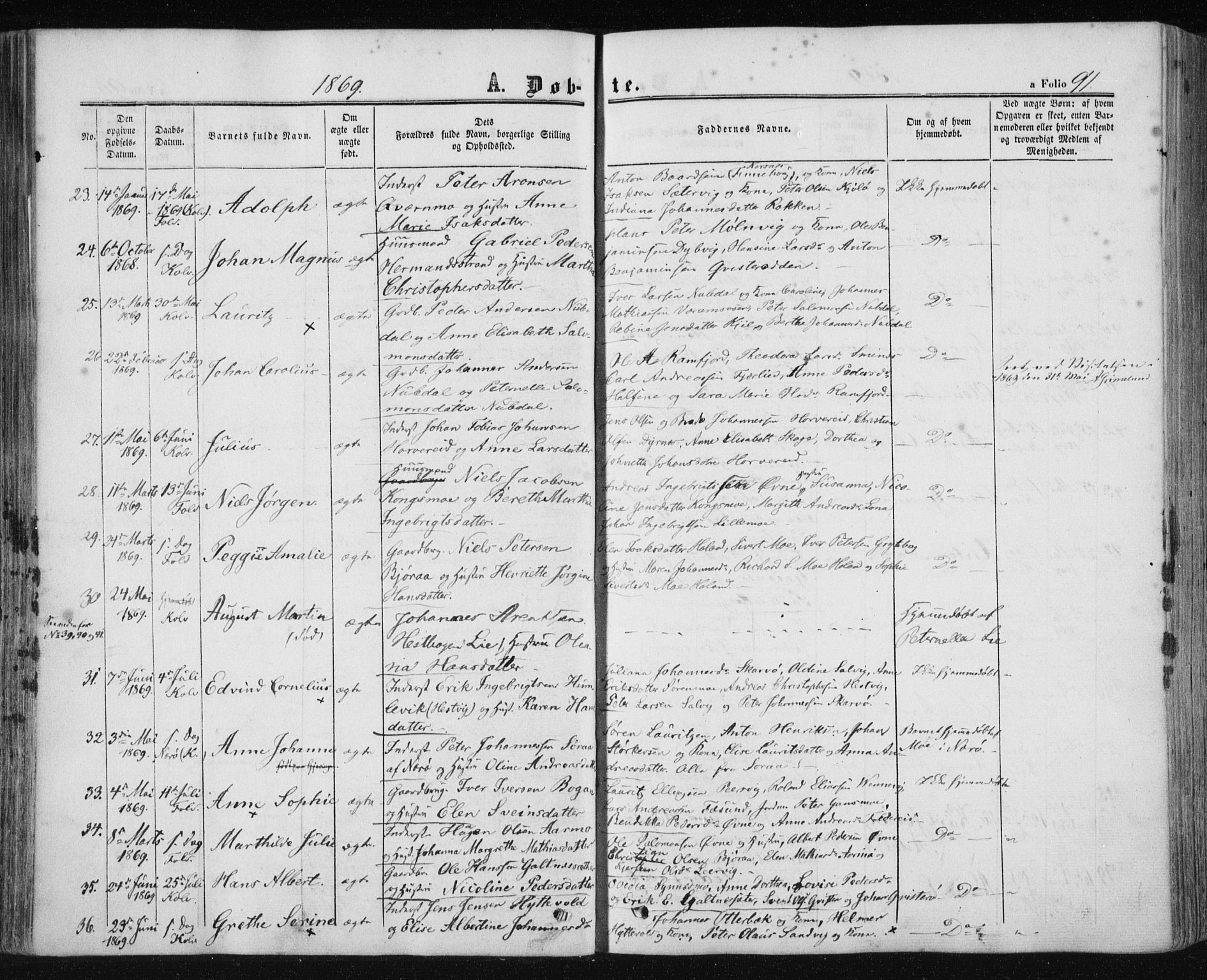 Ministerialprotokoller, klokkerbøker og fødselsregistre - Nord-Trøndelag, SAT/A-1458/780/L0641: Parish register (official) no. 780A06, 1857-1874, p. 91