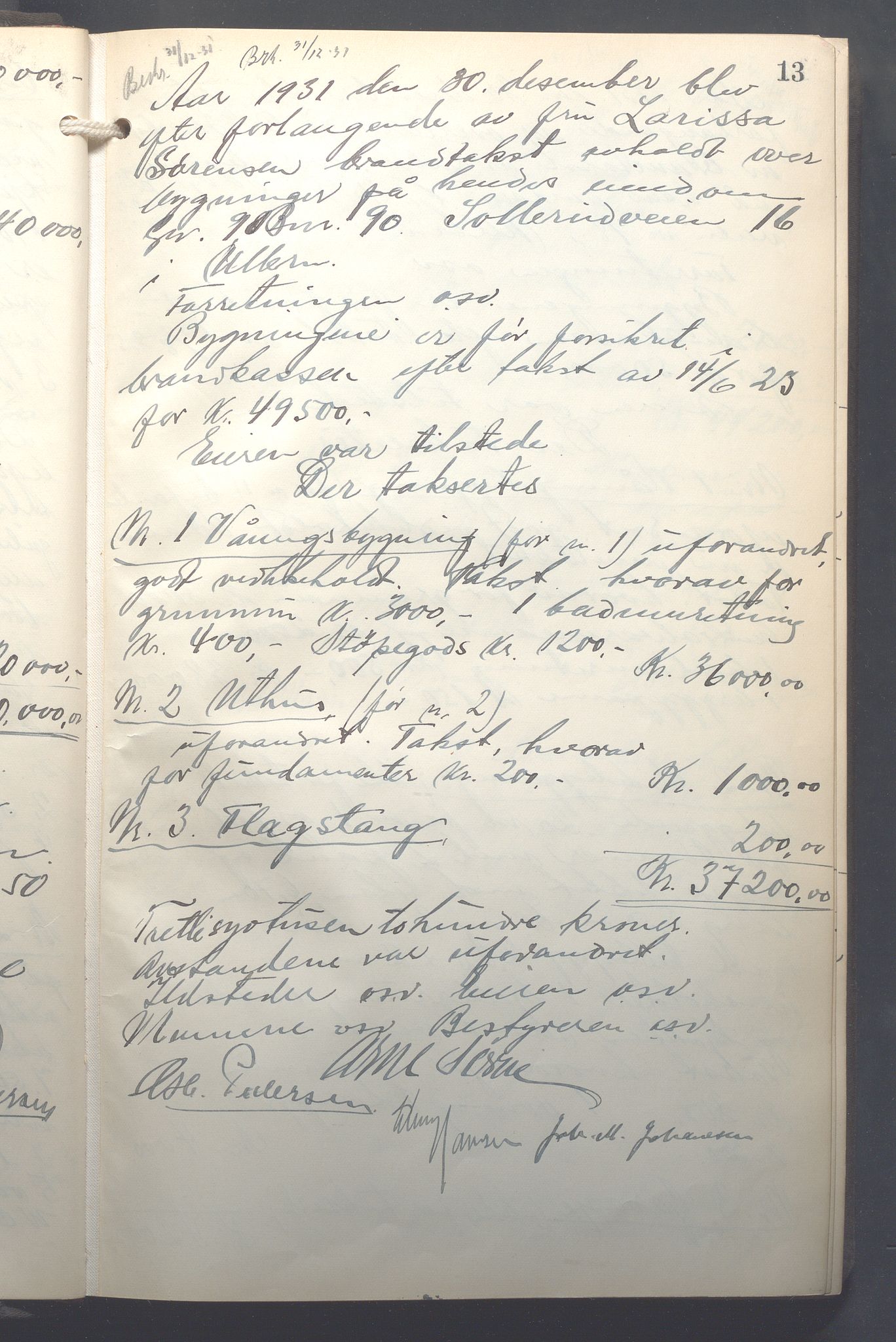 Lensmennene i Aker, OBA/A-10133/F/Fb/L0004: Branntakstprotokoll, 1931-1937, p. 13