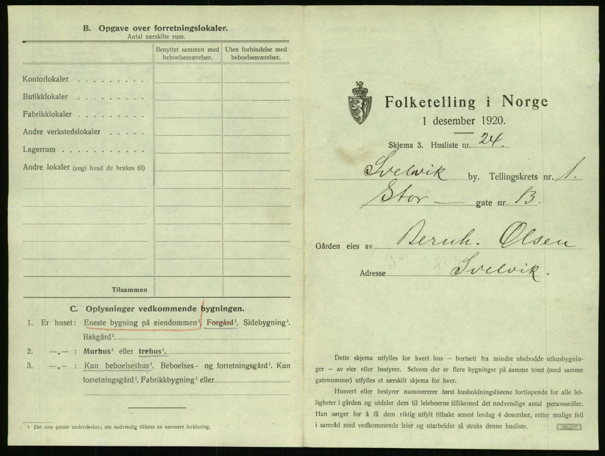 SAKO, 1920 census for Svelvik, 1920, p. 63