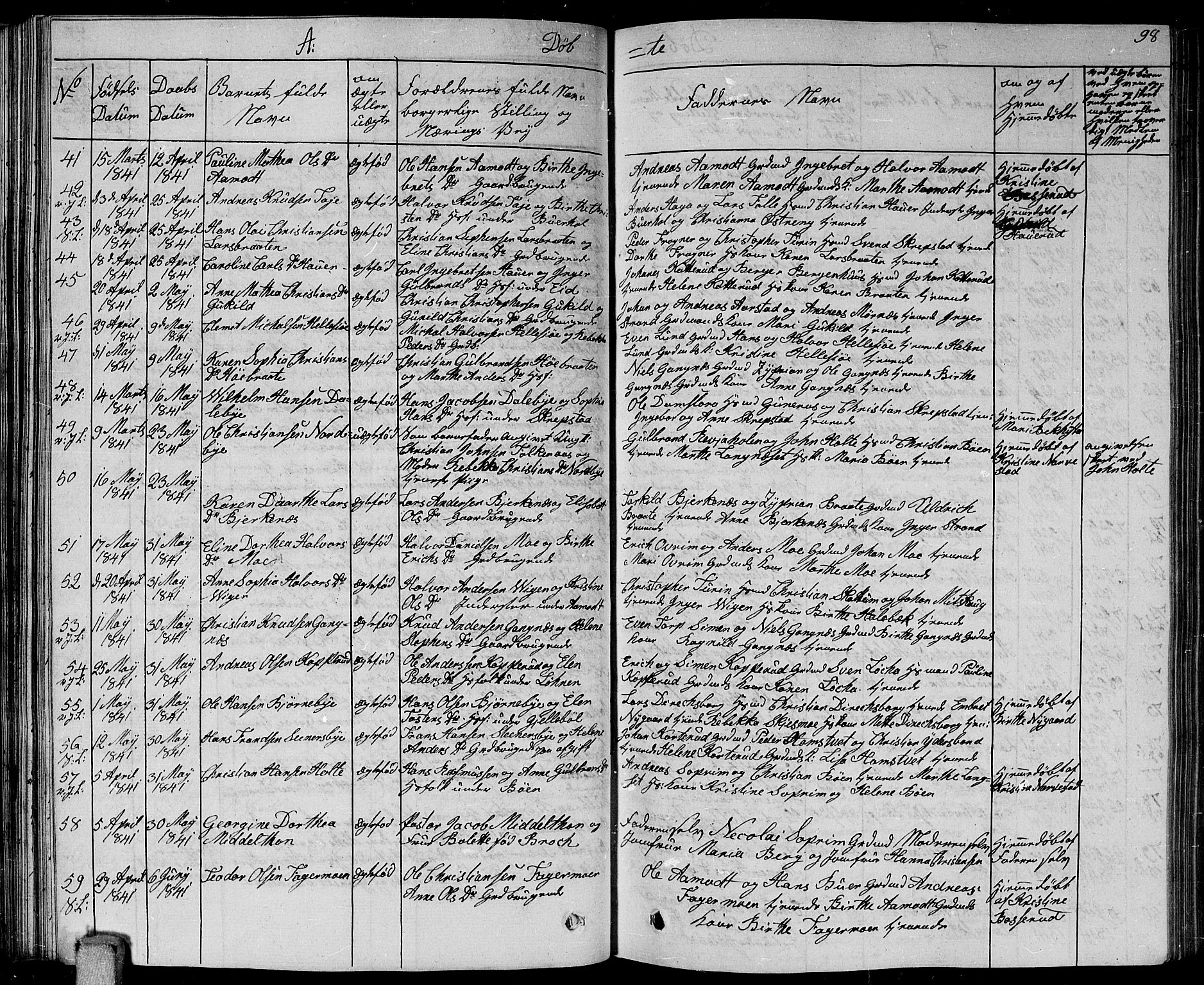 Høland prestekontor Kirkebøker, AV/SAO-A-10346a/G/Ga/L0002: Parish register (copy) no. I 2, 1827-1845, p. 98