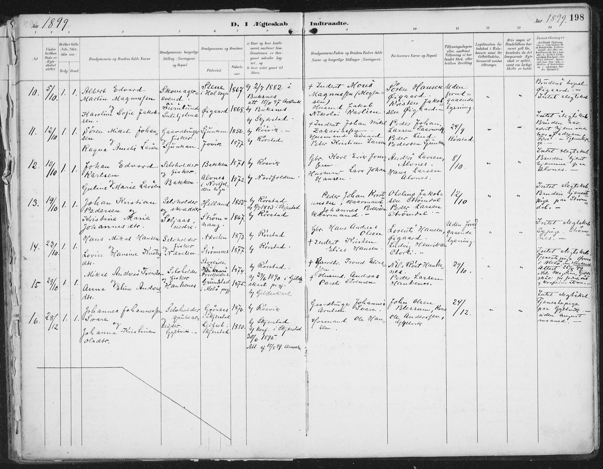 Ministerialprotokoller, klokkerbøker og fødselsregistre - Nordland, SAT/A-1459/854/L0779: Parish register (official) no. 854A02, 1892-1909, p. 198