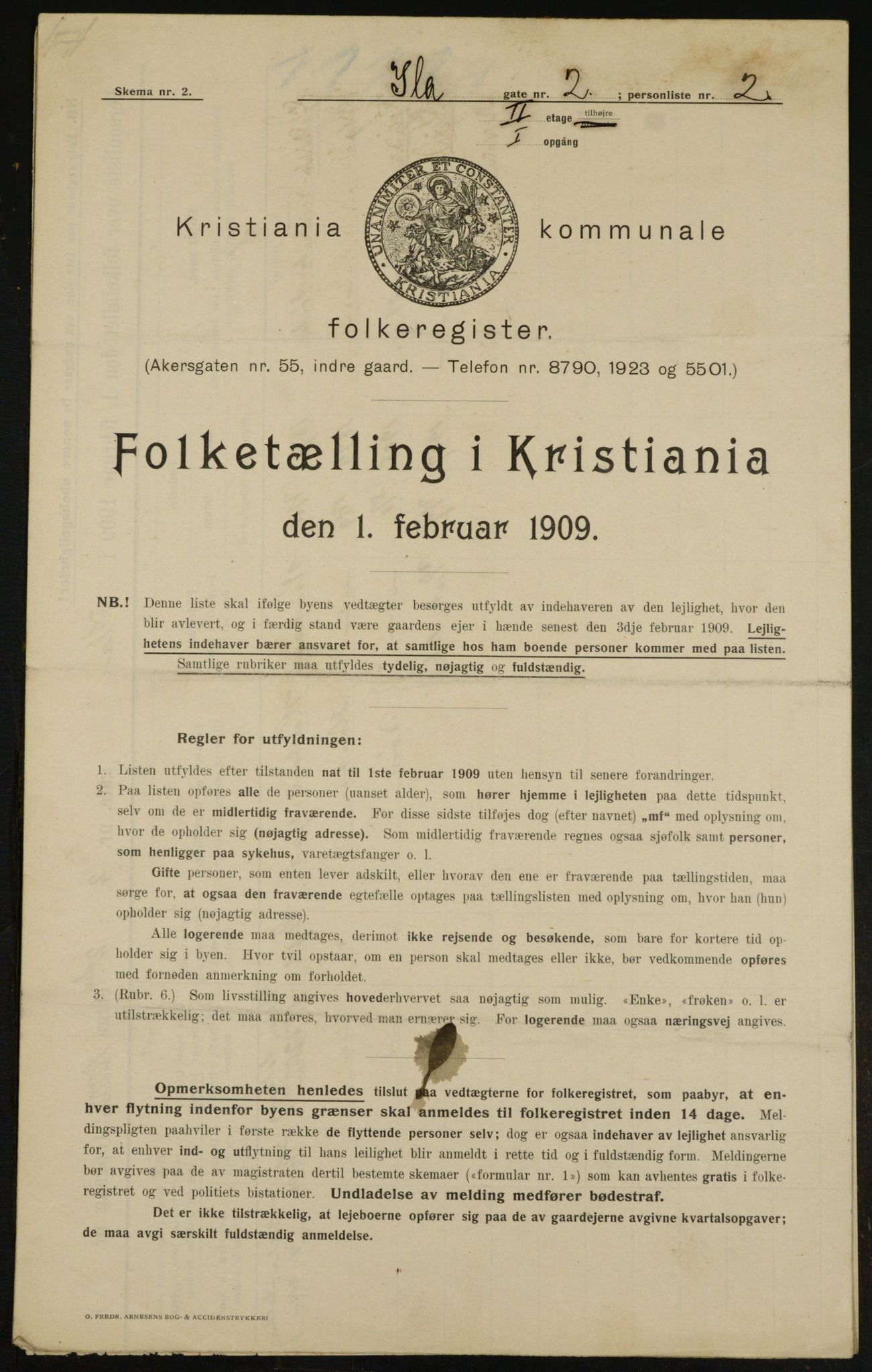 OBA, Municipal Census 1909 for Kristiania, 1909, p. 39439