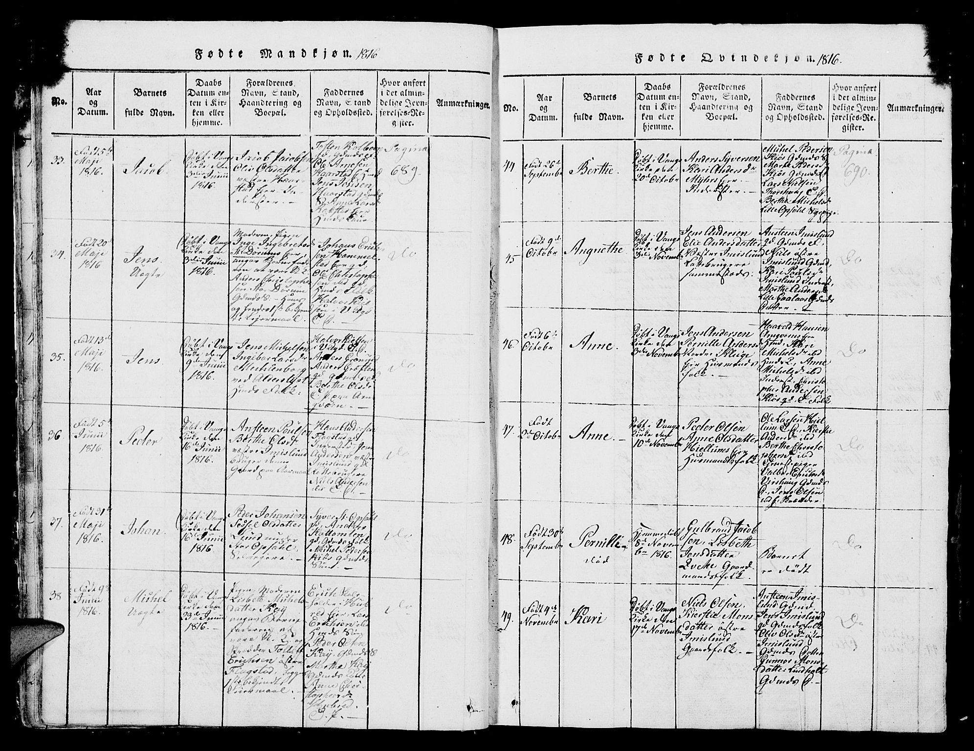 Vang prestekontor, Hedmark, AV/SAH-PREST-008/H/Ha/Hab/L0004: Parish register (copy) no. 4, 1813-1827, p. 41-42