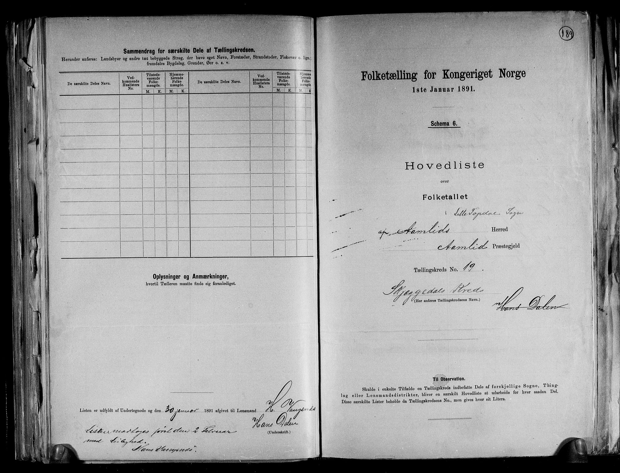 RA, 1891 census for 0929 Åmli, 1891, p. 41