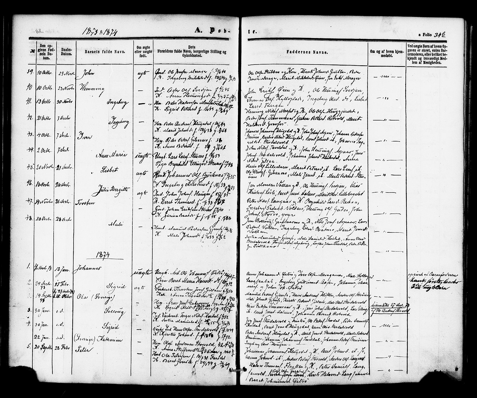 Ministerialprotokoller, klokkerbøker og fødselsregistre - Nord-Trøndelag, SAT/A-1458/706/L0041: Parish register (official) no. 706A02, 1862-1877, p. 34b